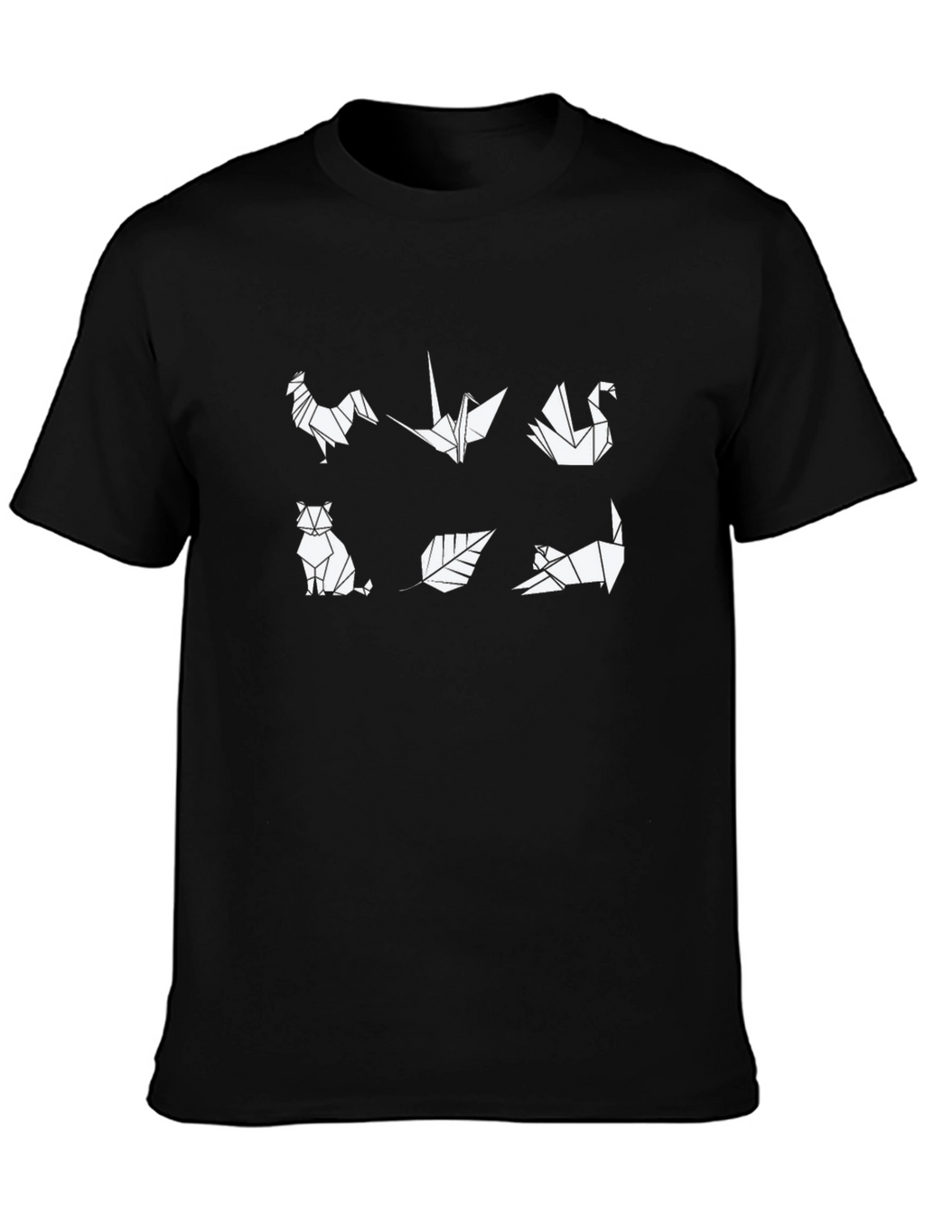 Origami Animal Print Black T-Shirt