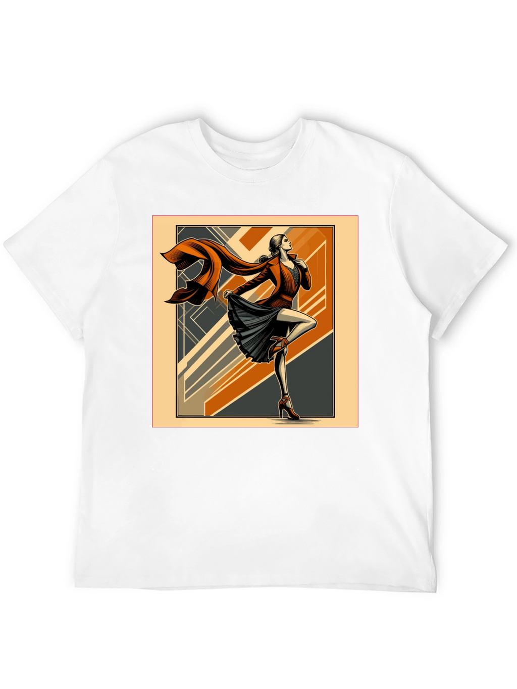 Art Deco Fashion Tee - Retro Style Black T-Shirt