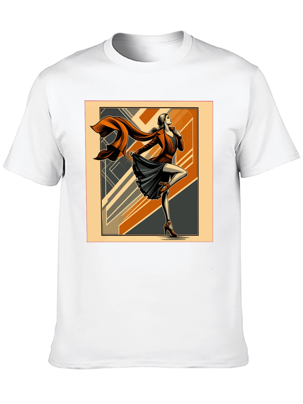 Art Deco Fashion Tee - Retro Style Black T-Shirt