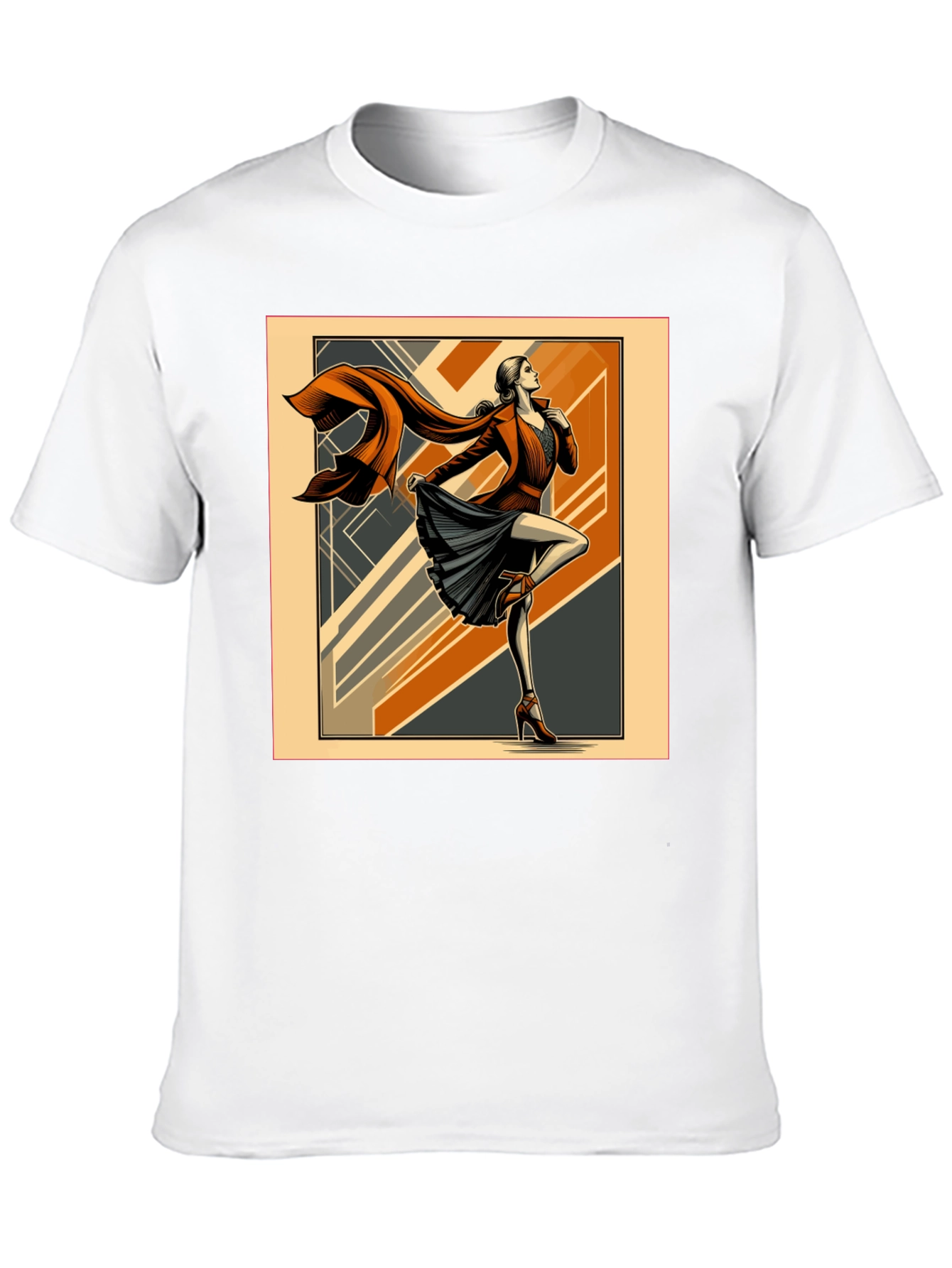 Art Deco Fashion Tee - Retro Style Black T-Shirt