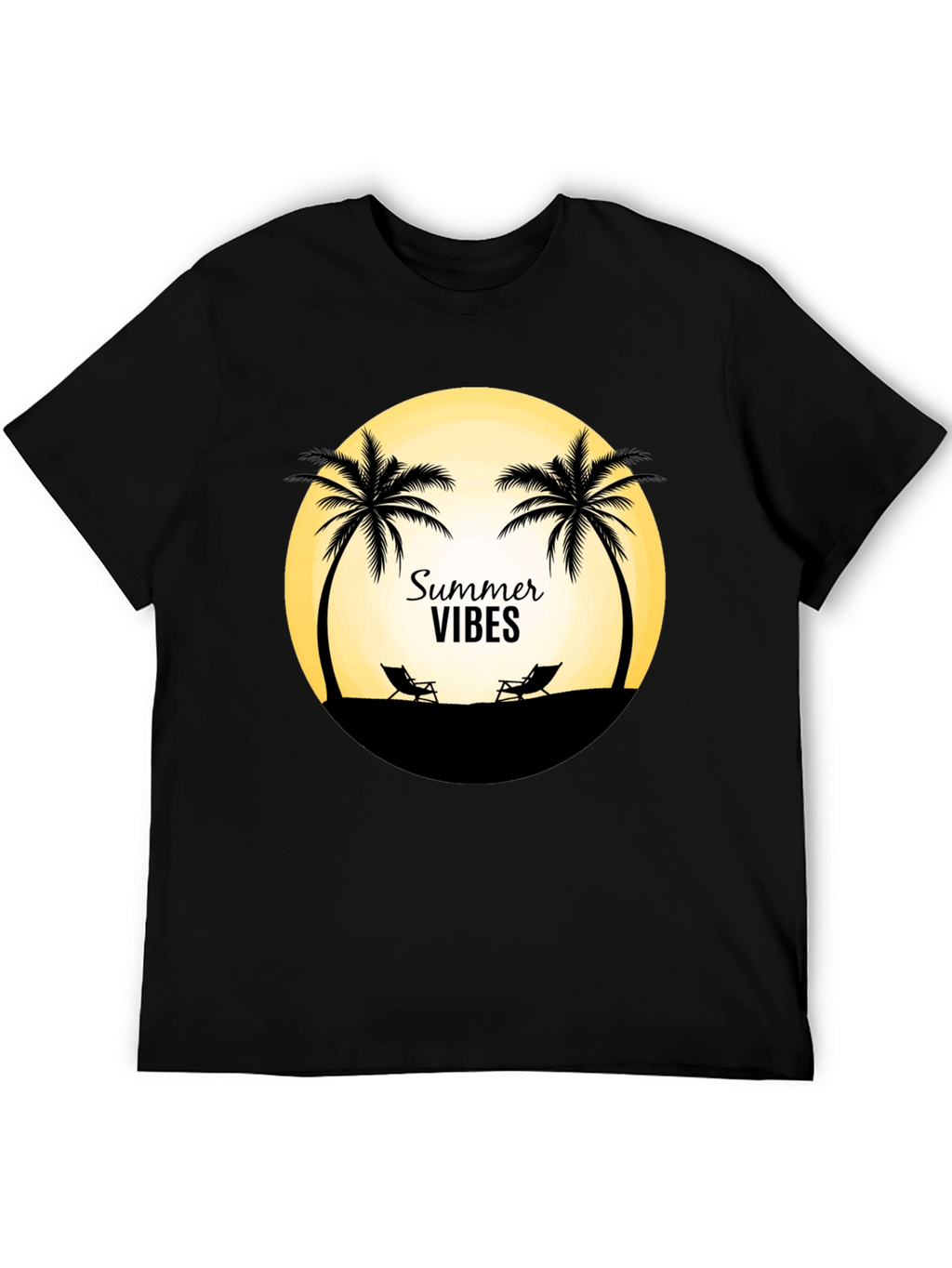 Summer Vibes T-Shirt - Beach Palm Tree Design