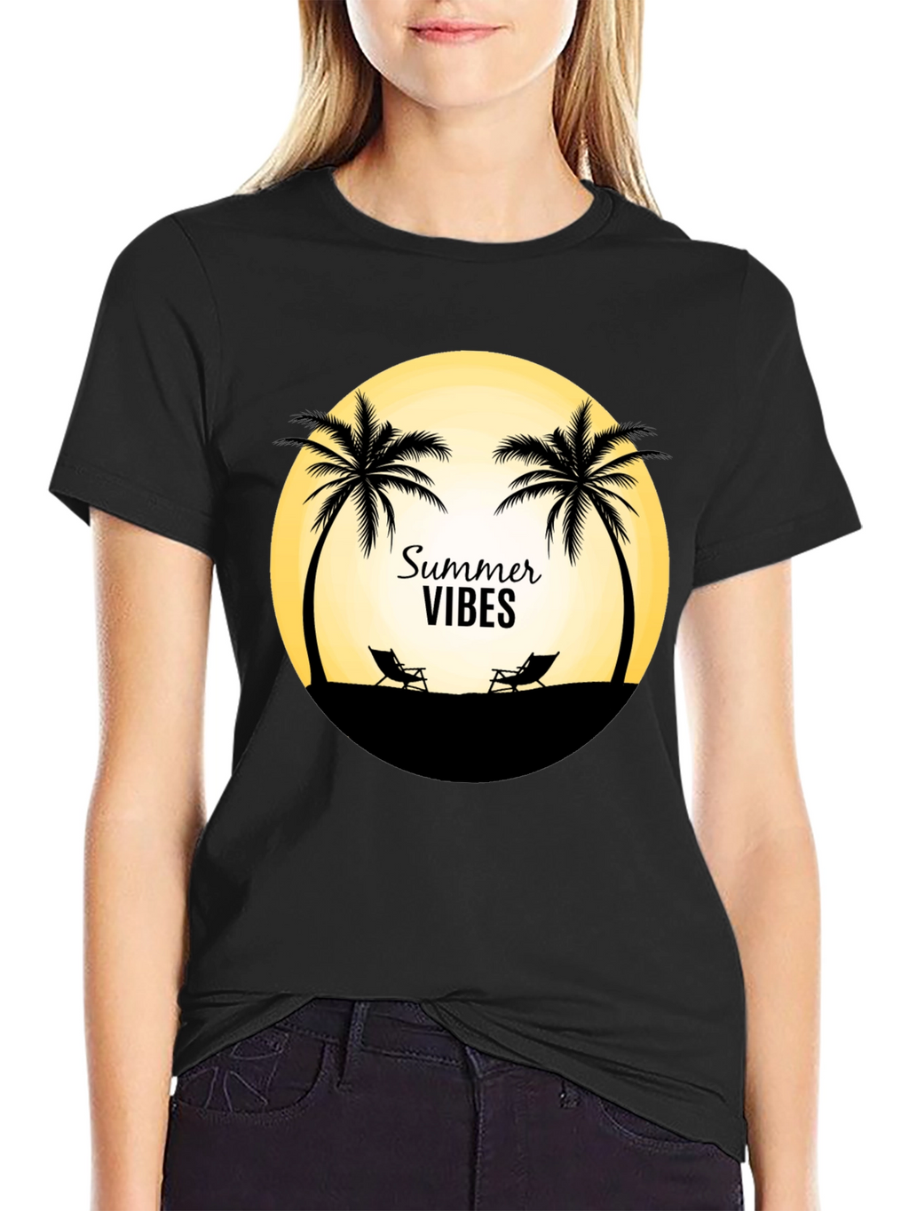 Summer Vibes T-Shirt - Beach Palm Tree Design
