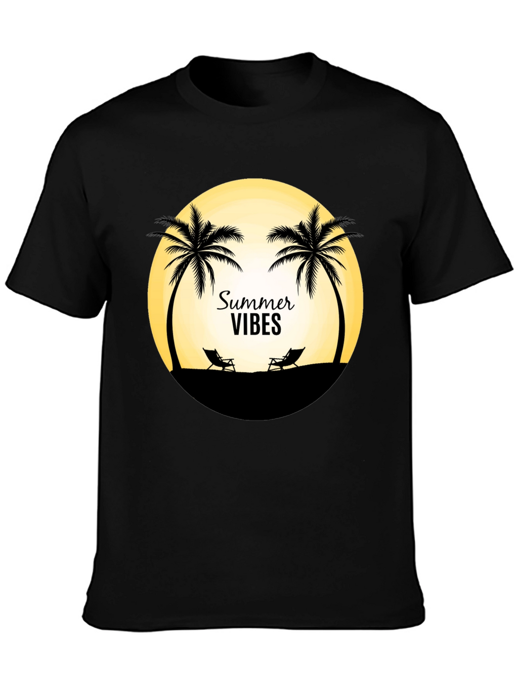 Summer Vibes T-Shirt - Beach Palm Tree Design