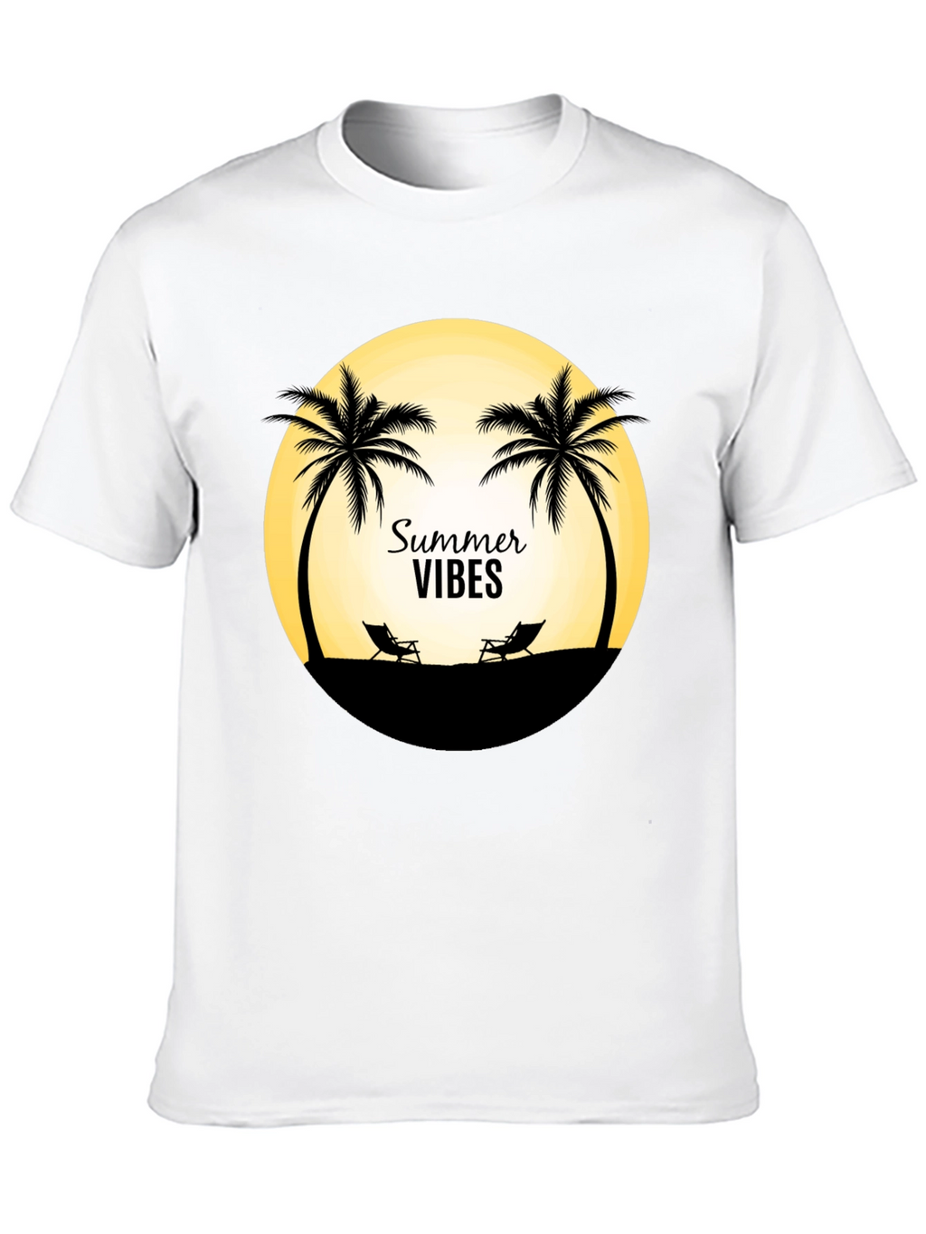 Summer Vibes T-Shirt - Beach Palm Tree Design