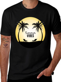 Summer Vibes T-Shirt - Beach Palm Tree Design
