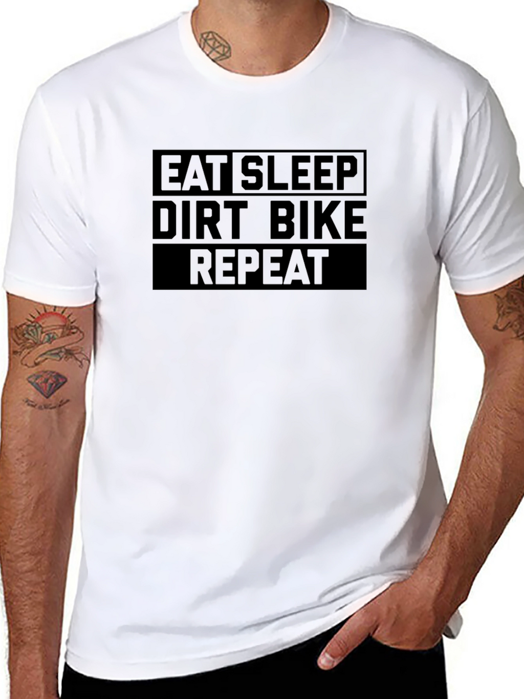 Eat Sleep Dirt Bike Repeat Black T-Shirt