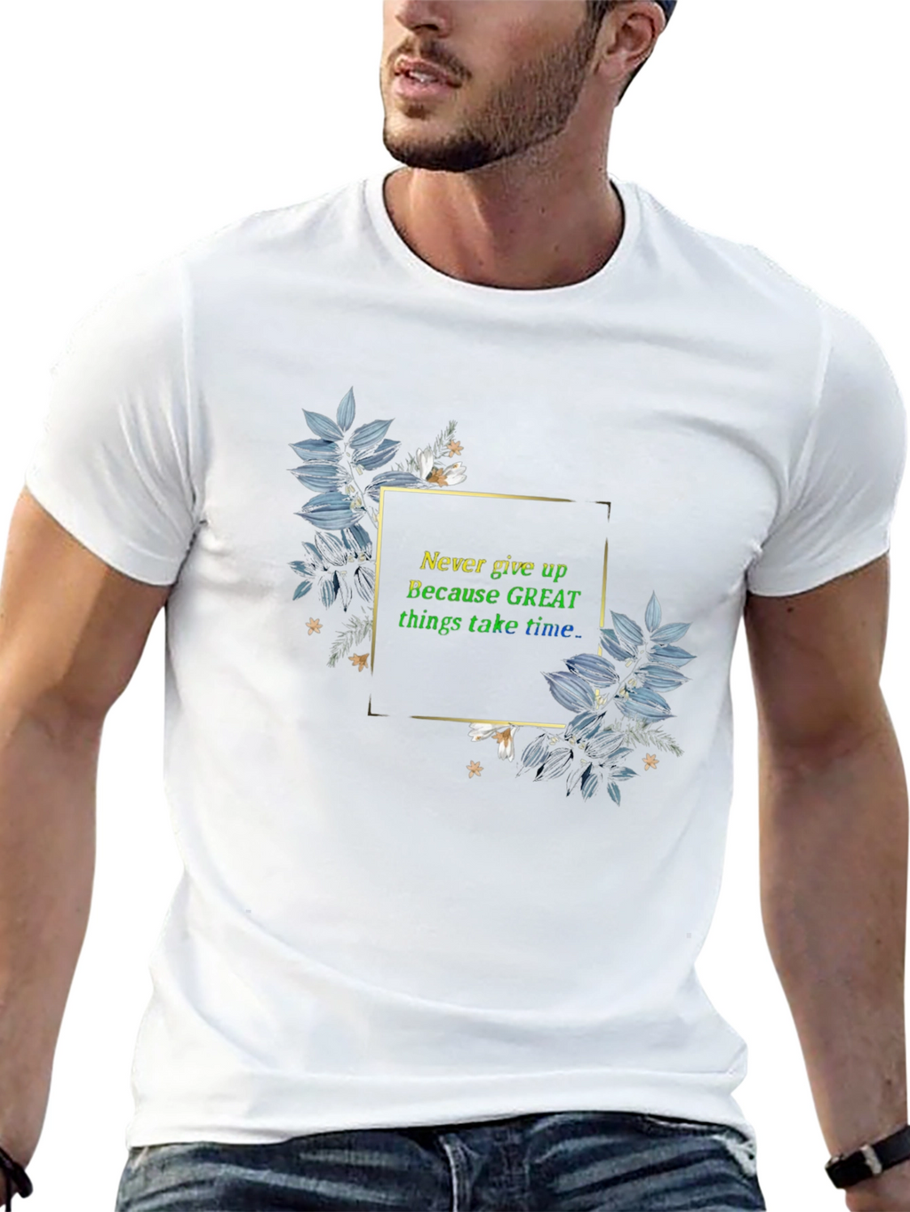 Inspirational T-Shirt: Never Give Up Graphic Tee
