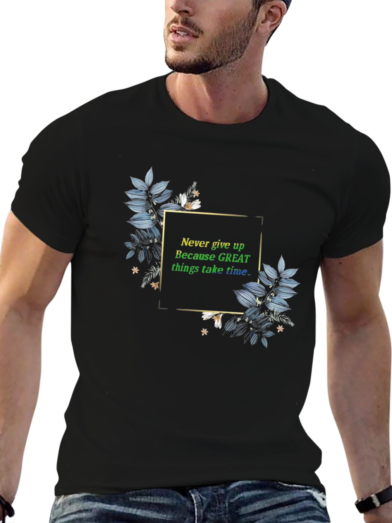 Inspirational T-Shirt: Never Give Up Graphic Tee