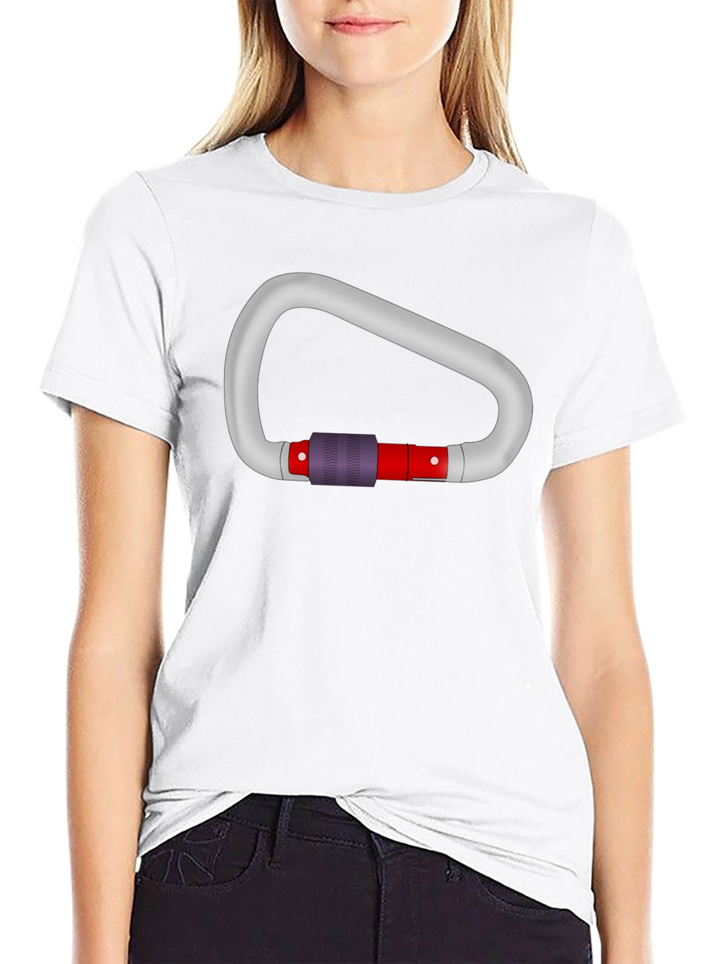 Carabiner Graphic Tee - Black Cotton T-Shirt