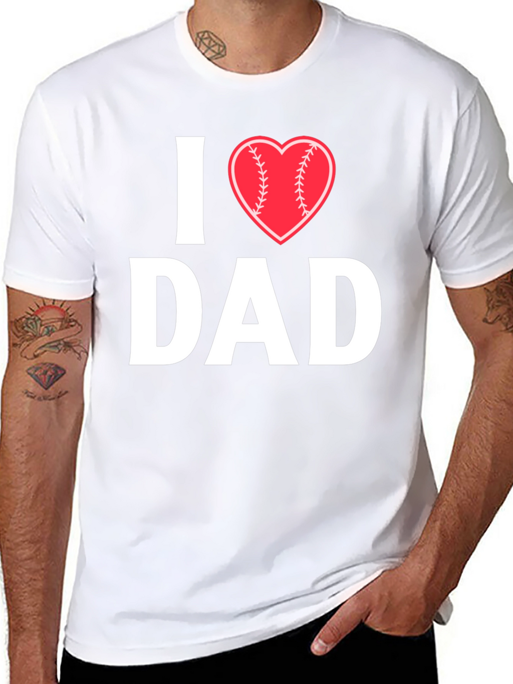 I Heart Baseball Dad T-Shirt