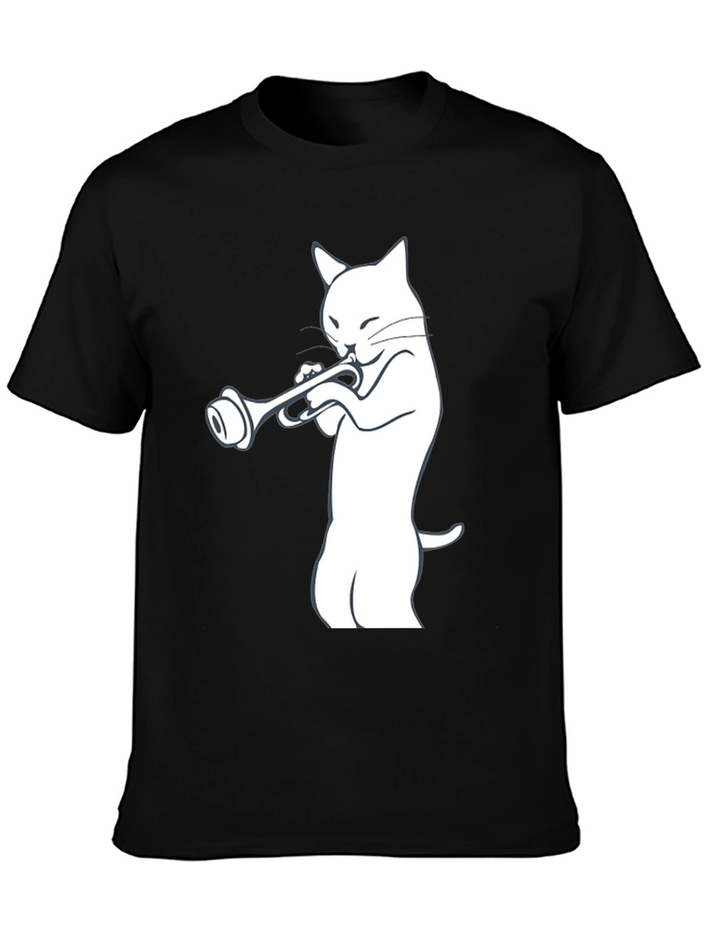 Cool Cat Trumpet Player Graphic Tee