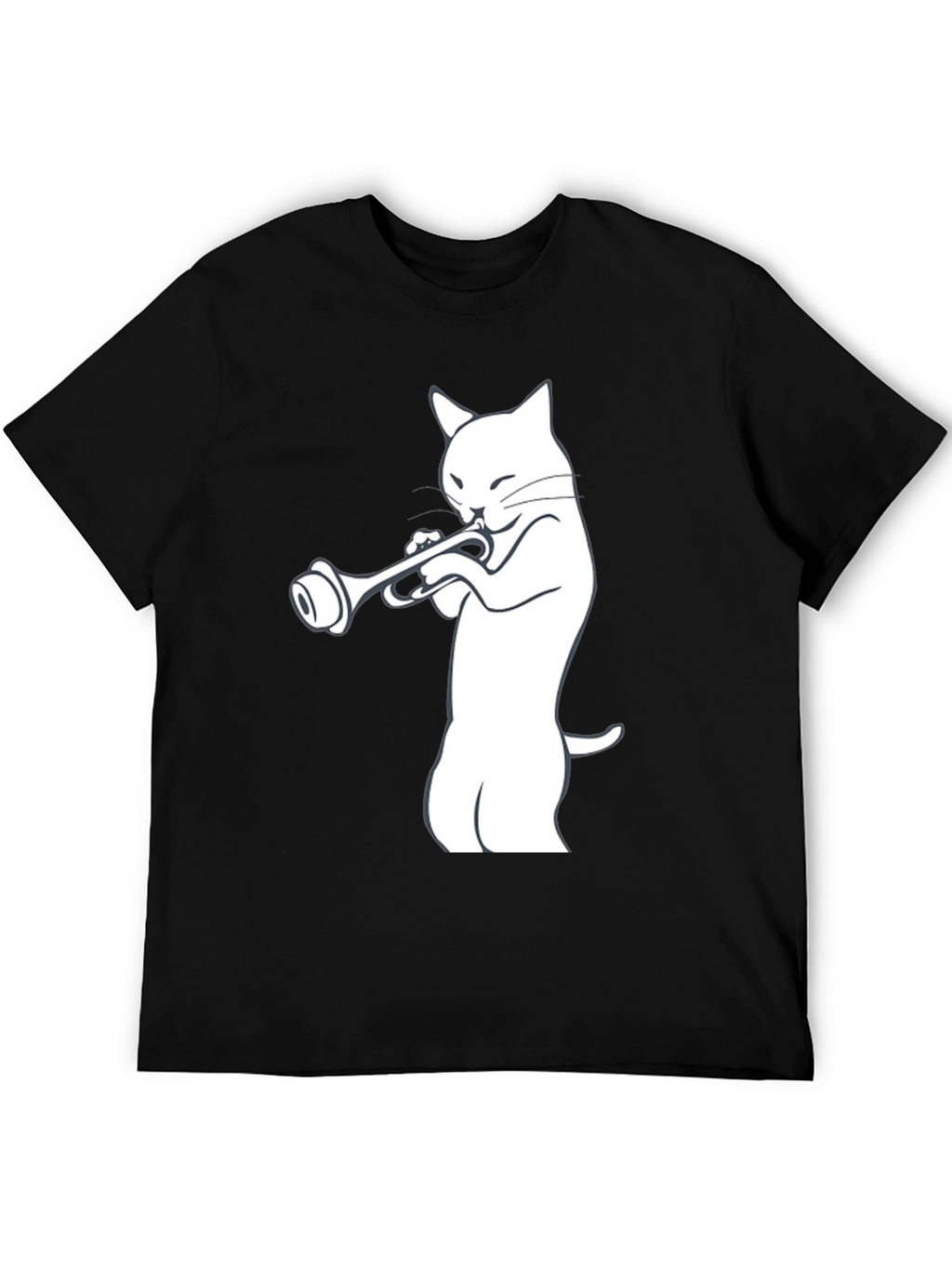 Cool Cat Trumpet Player Graphic Tee