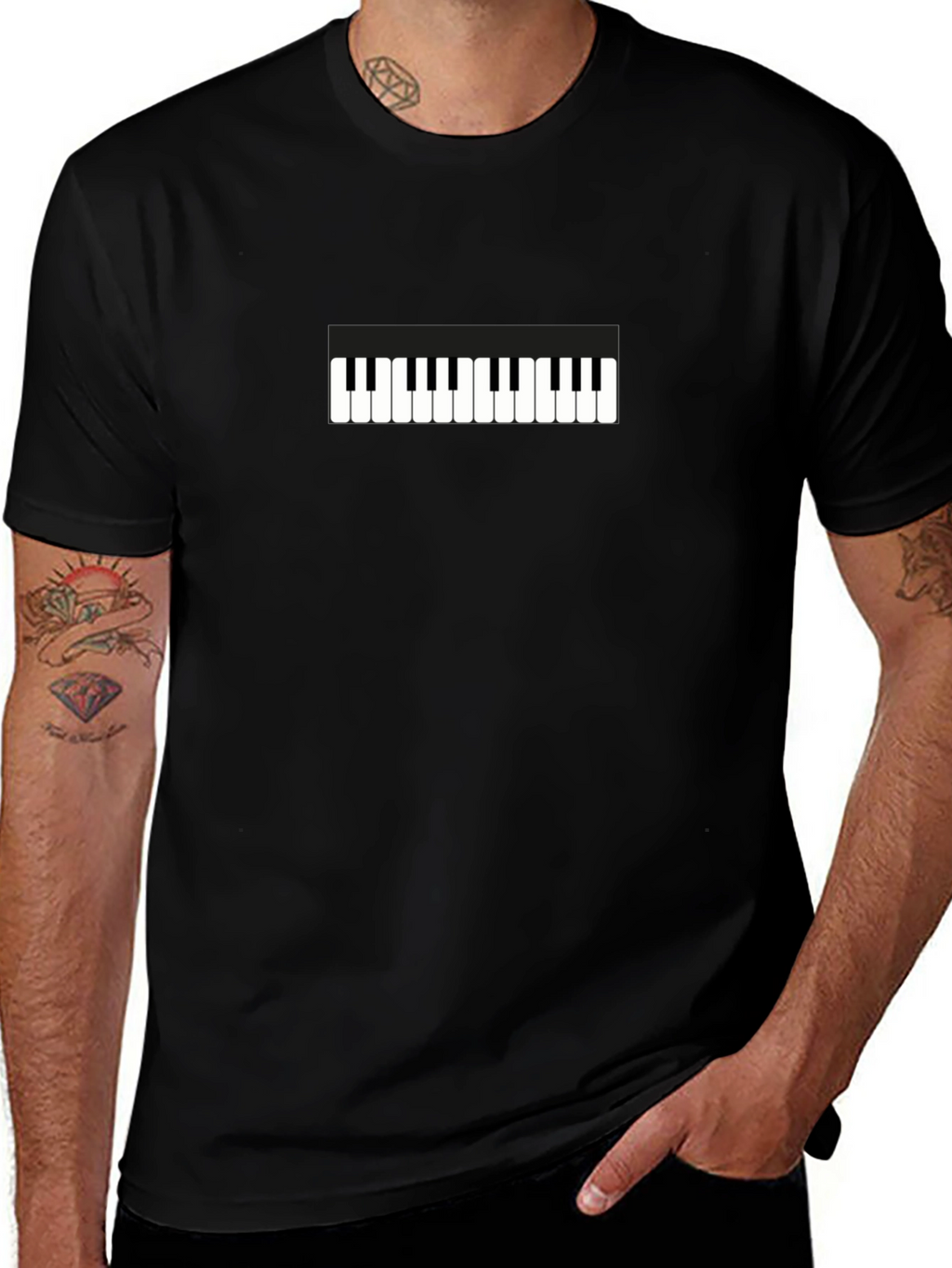 Piano Keys Graphic Tee - Black Unisex T-Shirt
