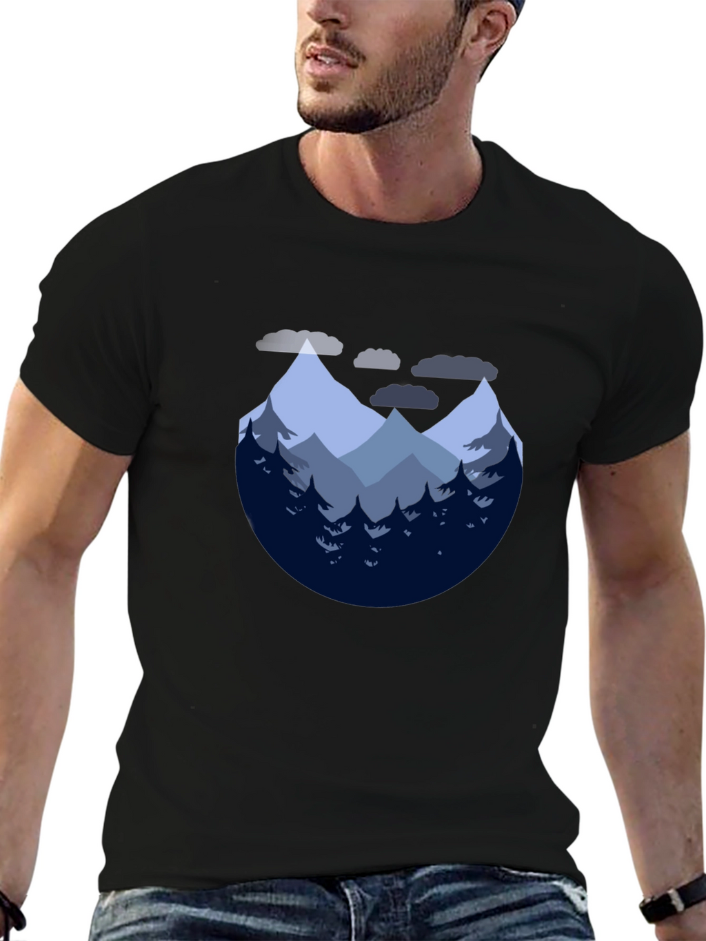 Mountain Graphic Tee - Nature Lovers Black T-Shirt