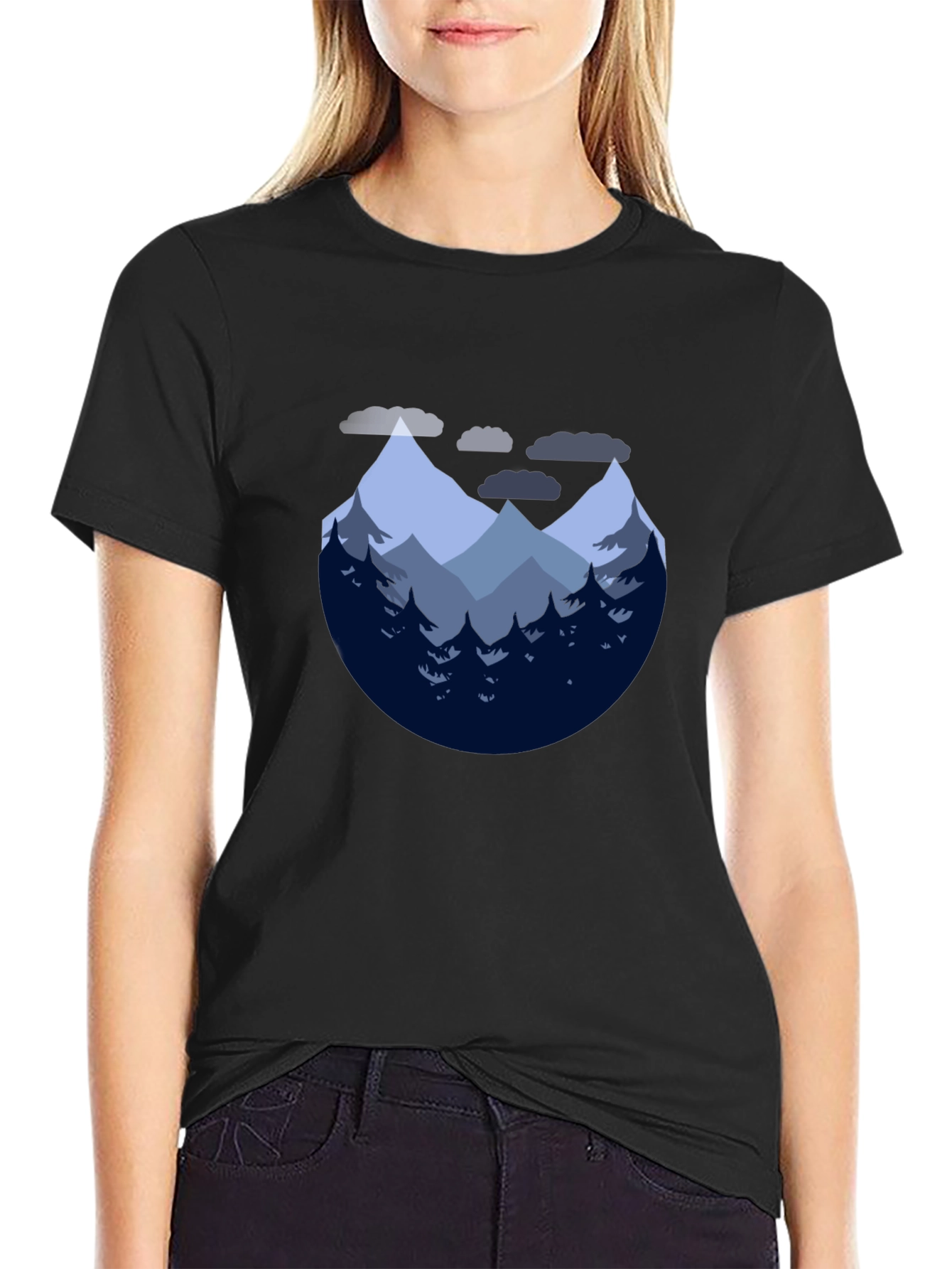 Mountain Graphic Tee - Nature Lovers Black T-Shirt