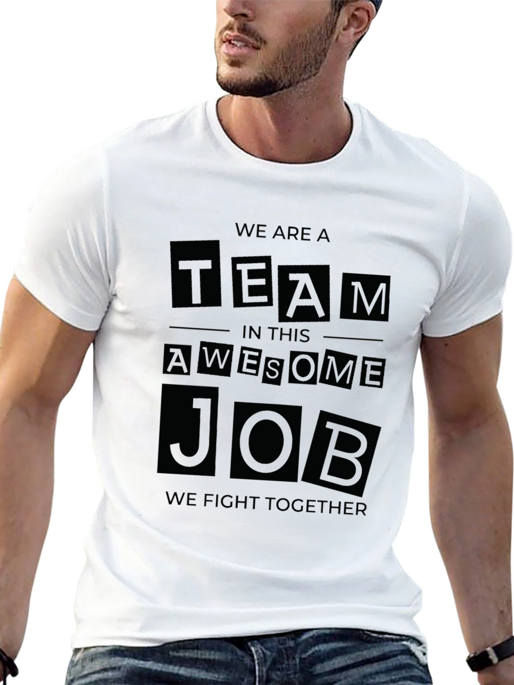 Team Awesome Job Black Graphic Tee