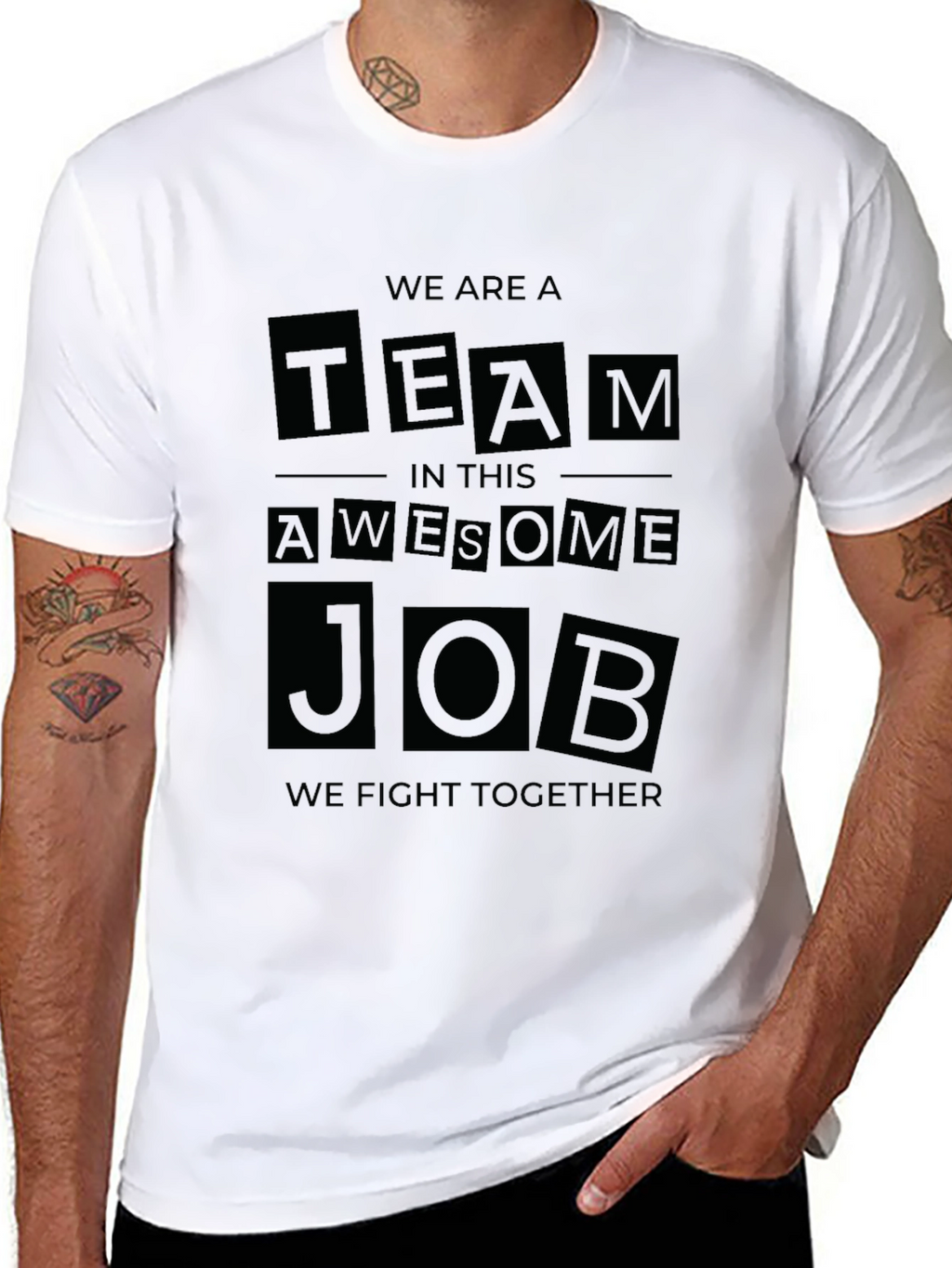 Team Awesome Job Black Graphic Tee