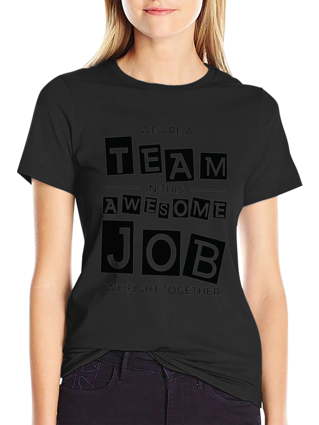 Team Awesome Job Black Graphic Tee