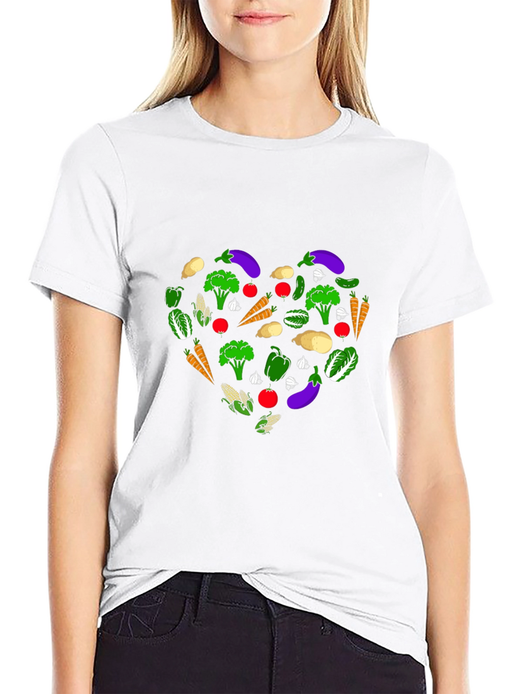 Vegetable Heart T-Shirt - Black Graphic Tee