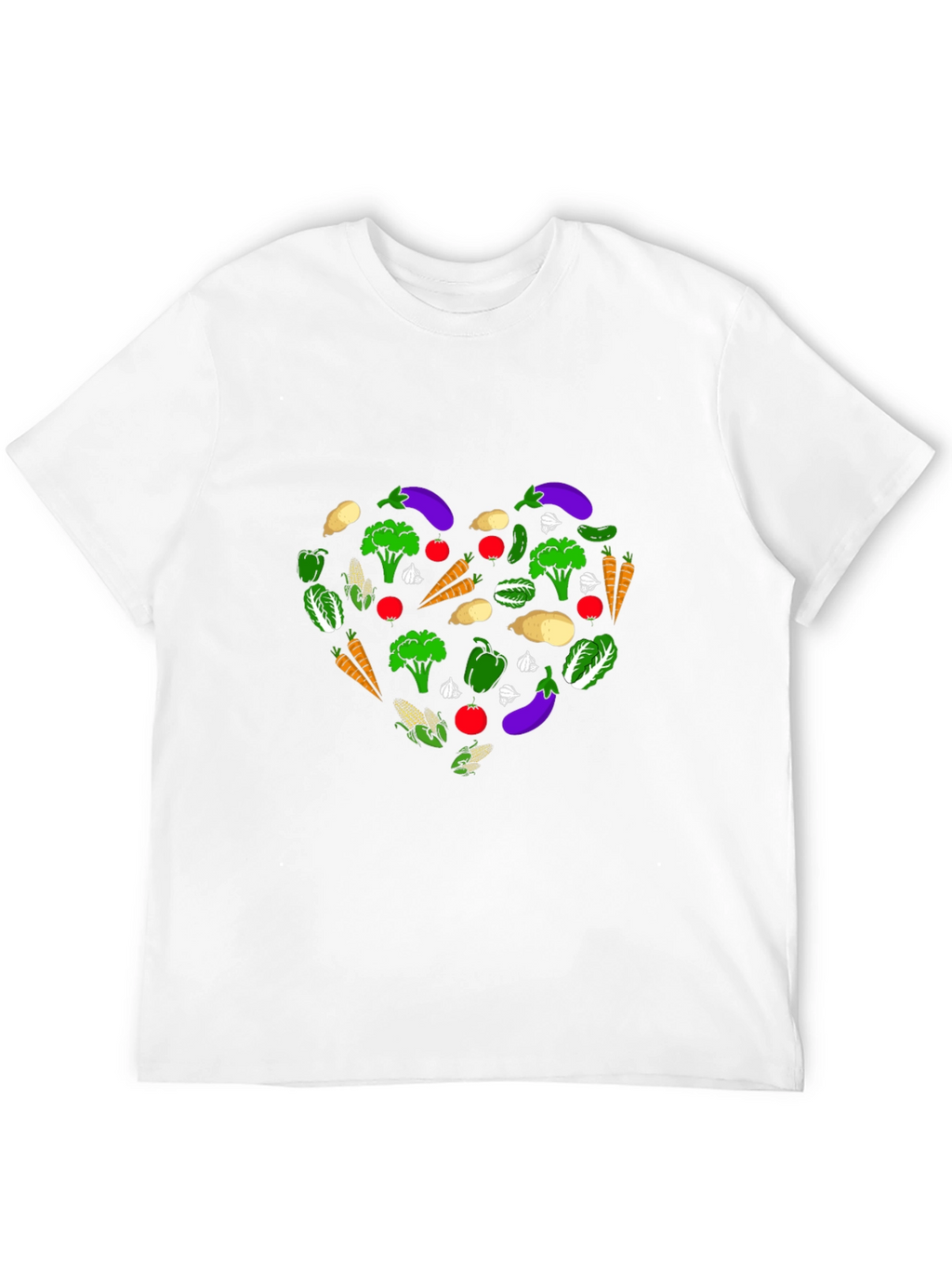 Vegetable Heart T-Shirt - Black Graphic Tee
