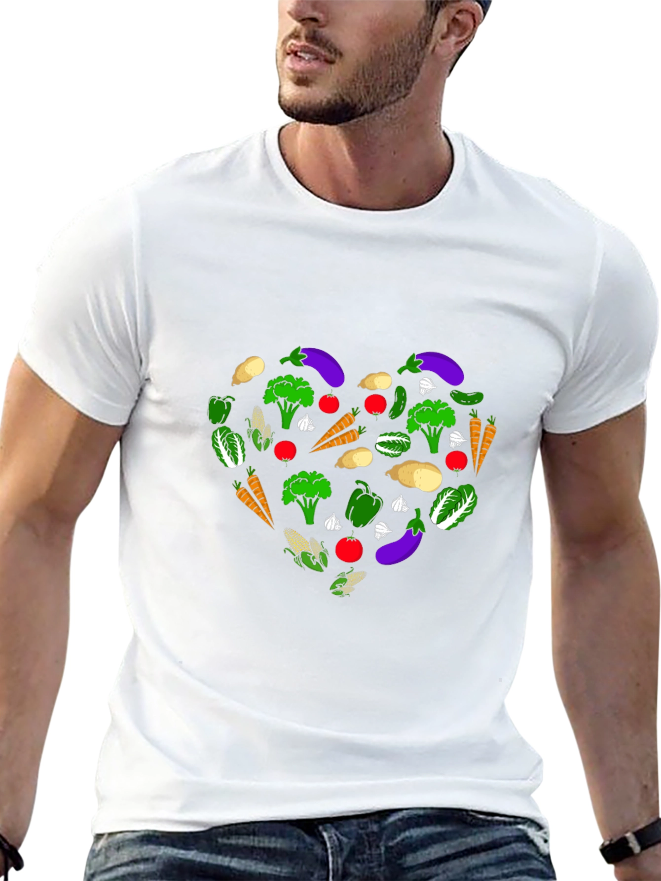 Vegetable Heart T-Shirt - Black Graphic Tee