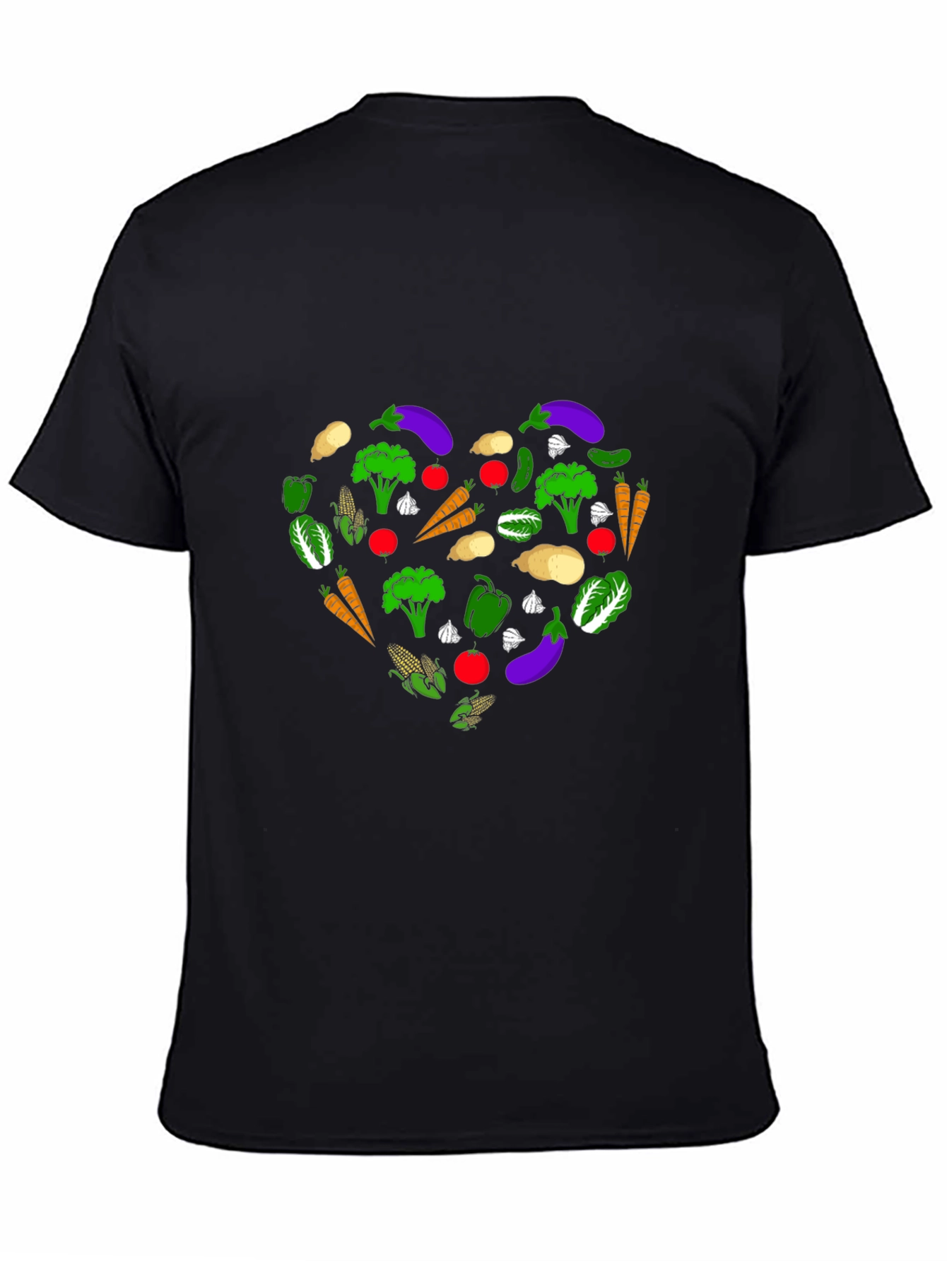 Vegetable Heart T-Shirt - Black Graphic Tee