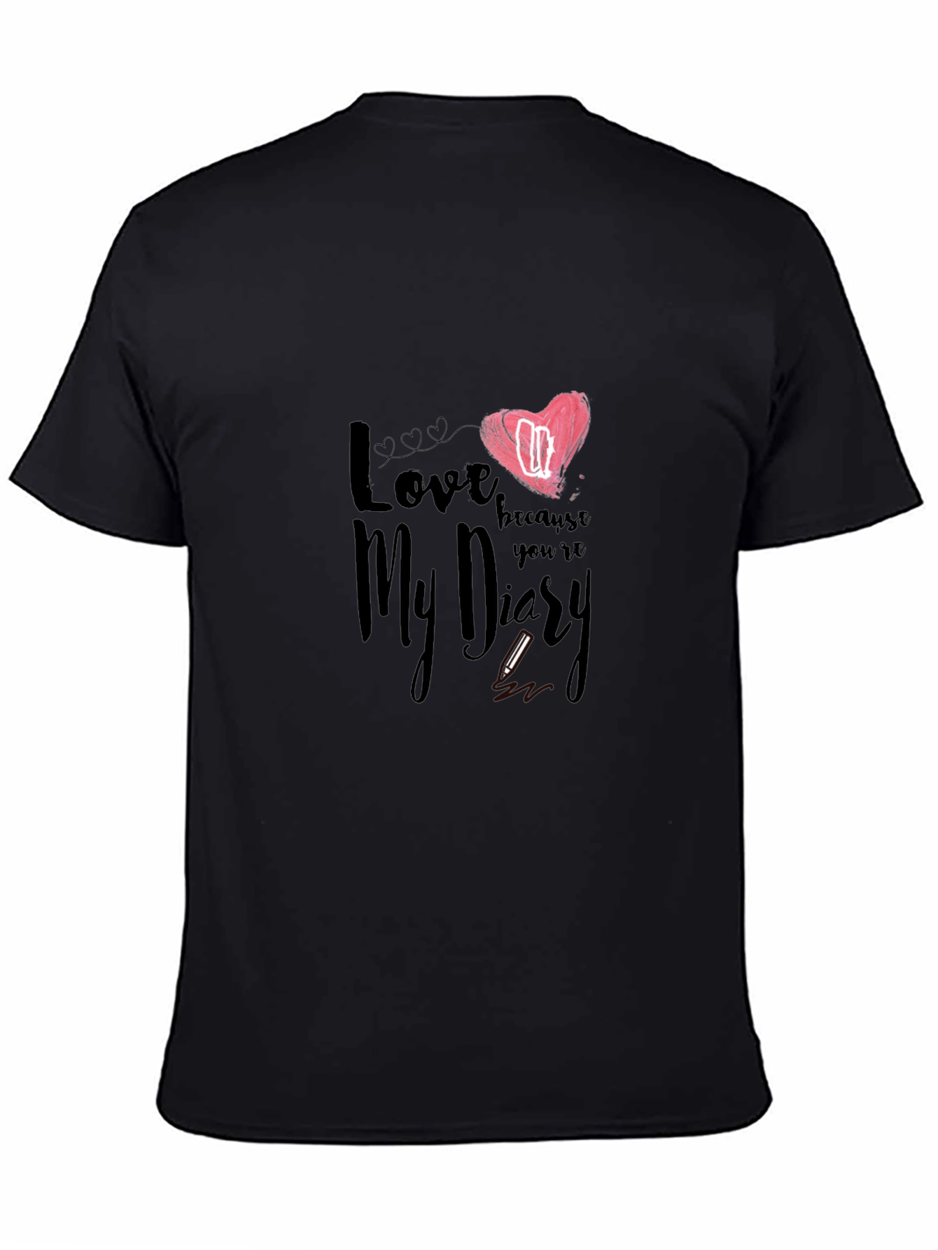 Love Diary Graphic Black Tee Shirt