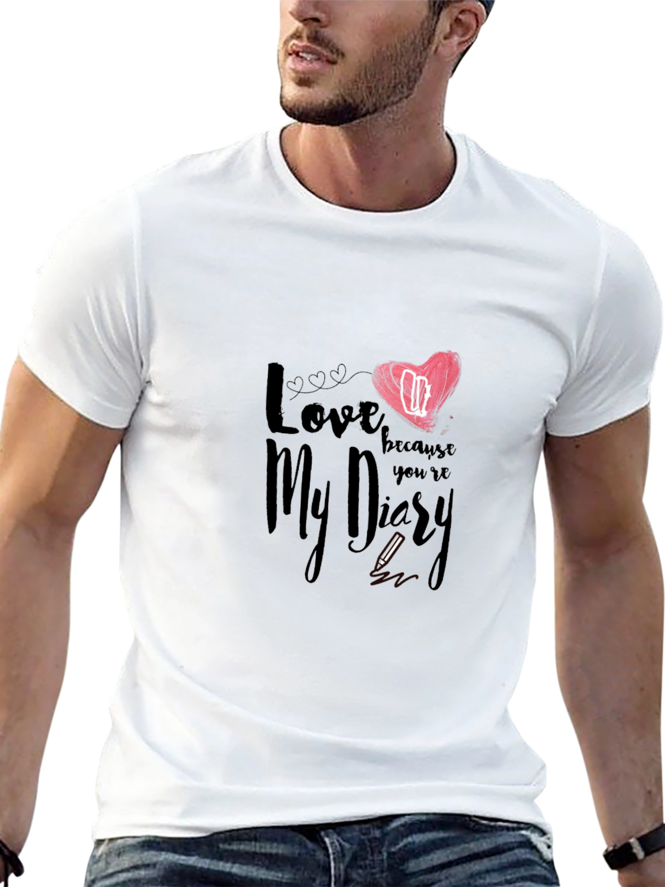 Love Diary Graphic Black Tee Shirt