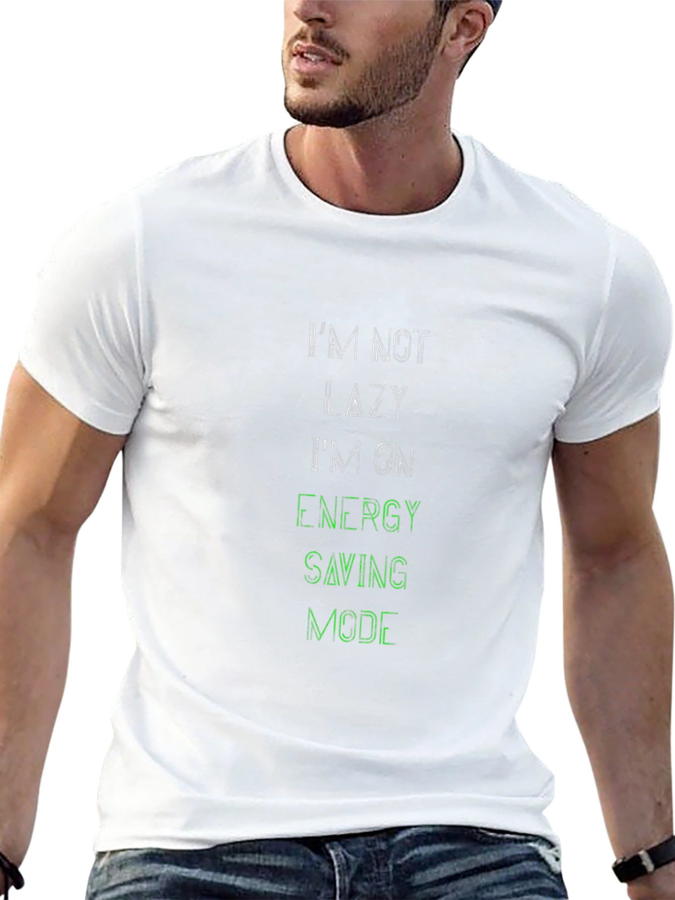 Im Not Lazy Black Graphic Tee