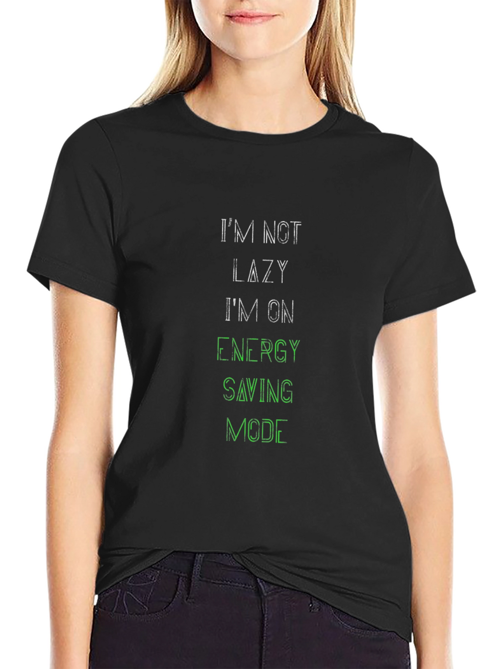 Im Not Lazy Black Graphic Tee