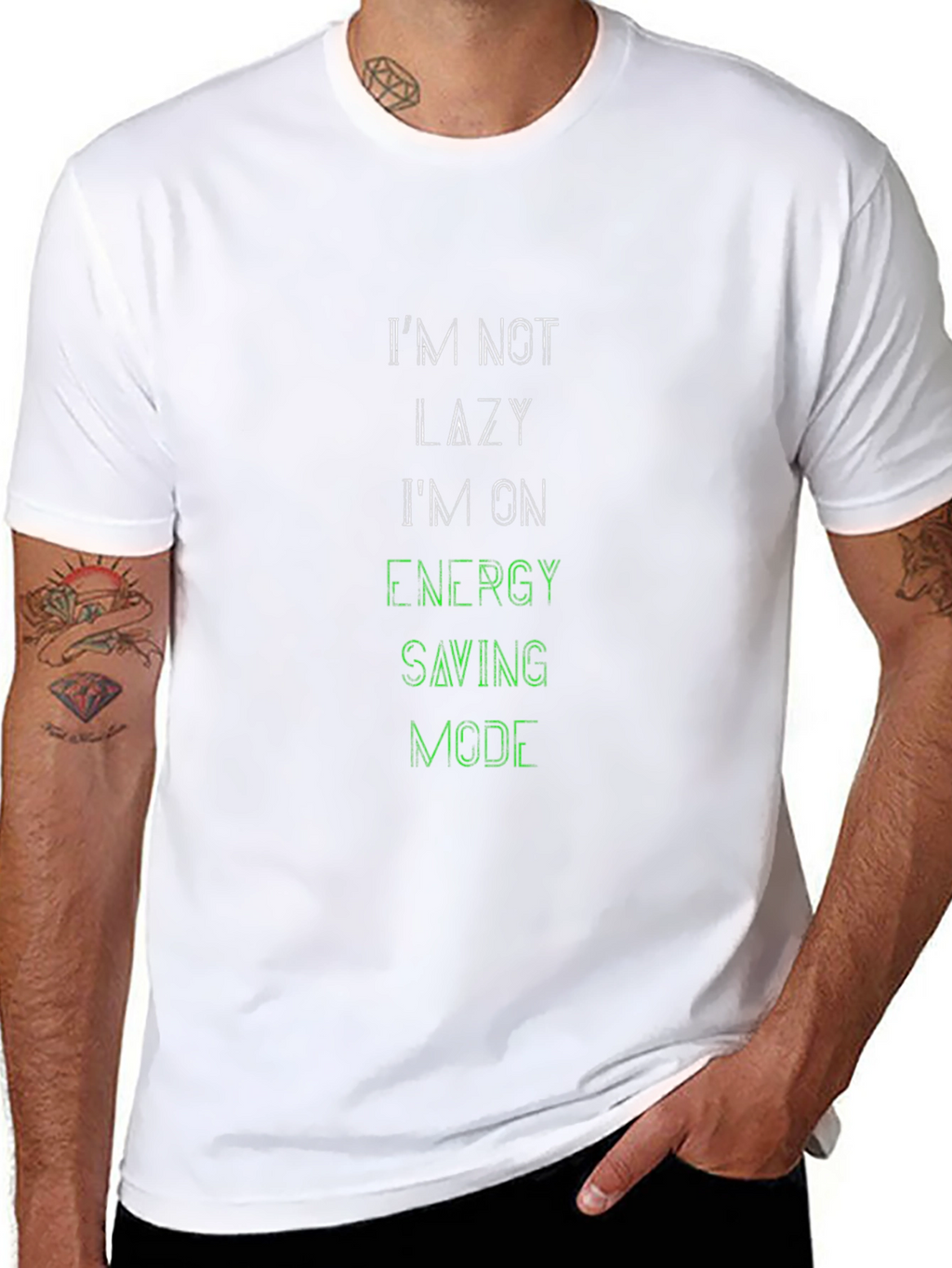 Im Not Lazy Black Graphic Tee