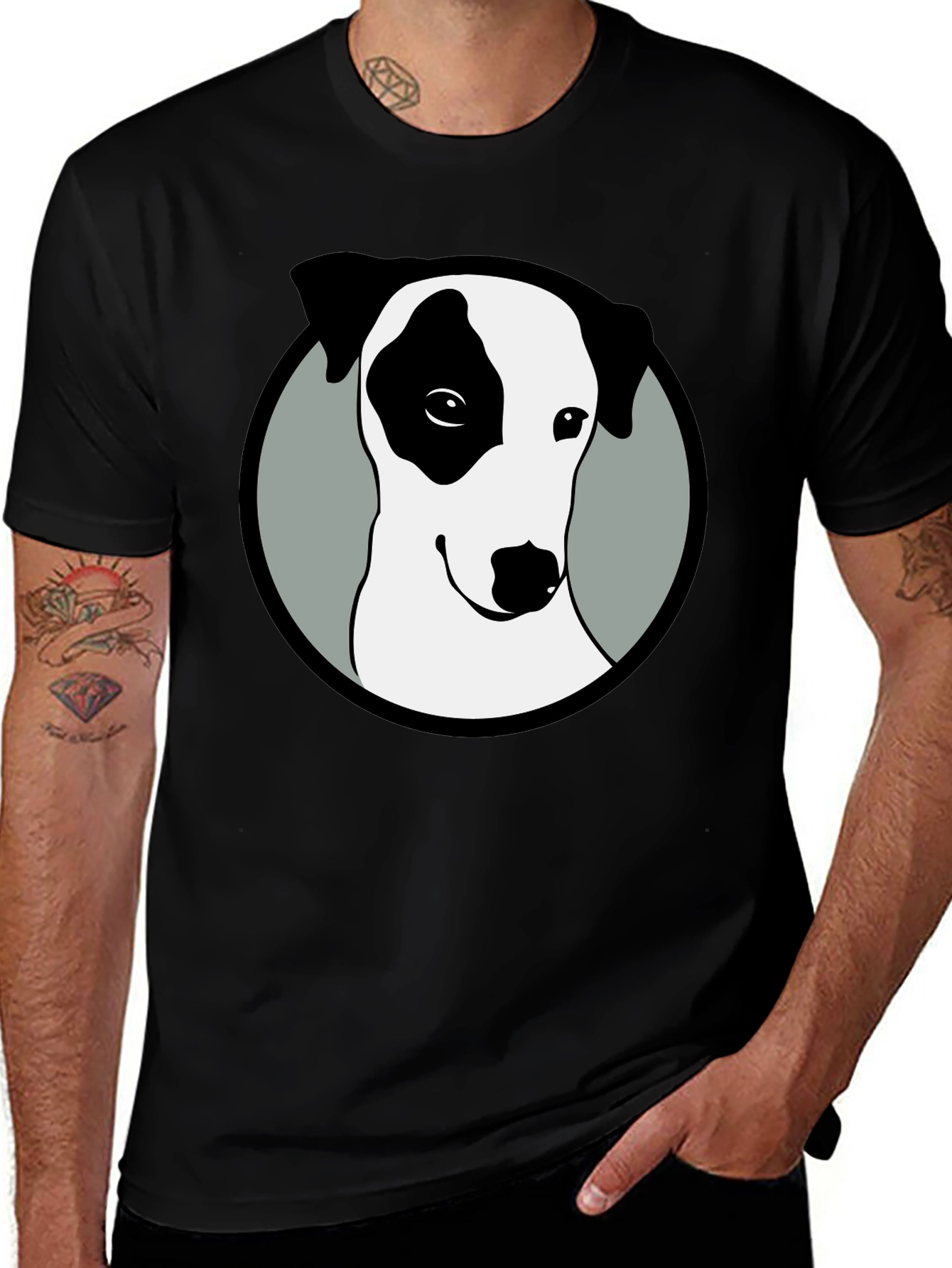 Dog Graphic Black T-Shirt