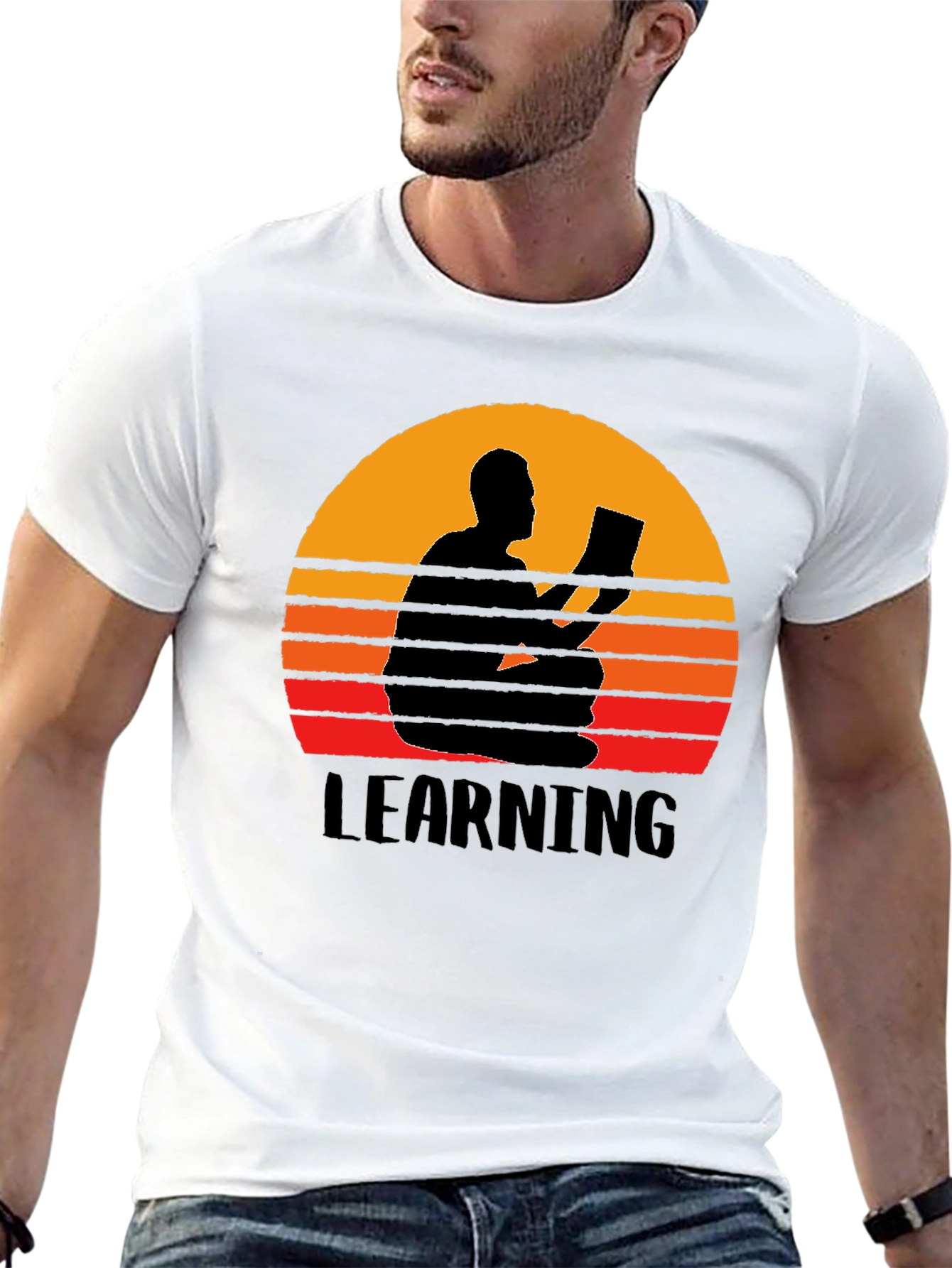Learning Sunset Graphic Tee - Black