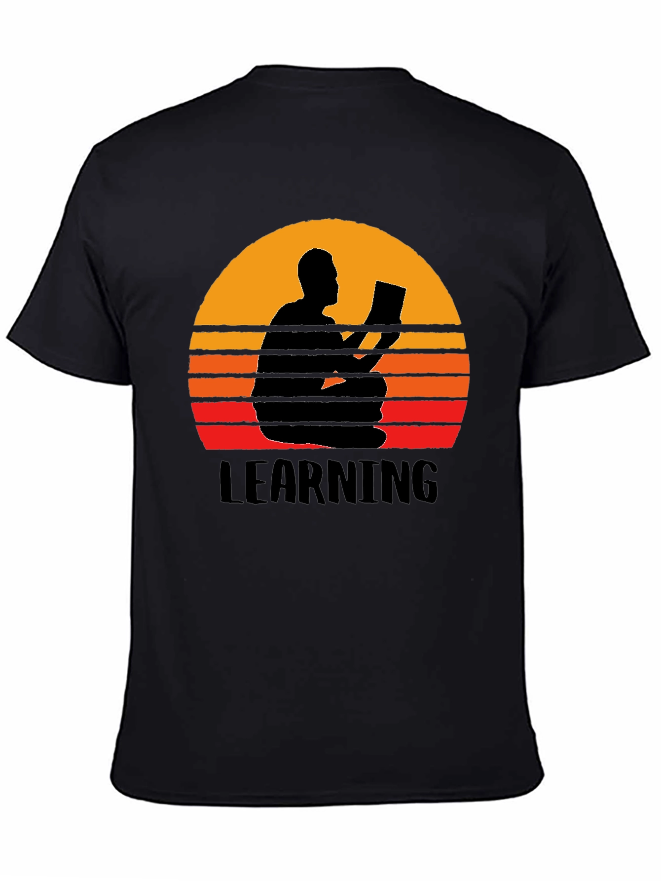 Learning Sunset Graphic Tee - Black