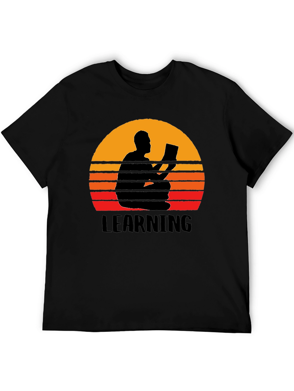 Learning Sunset Graphic Tee - Black