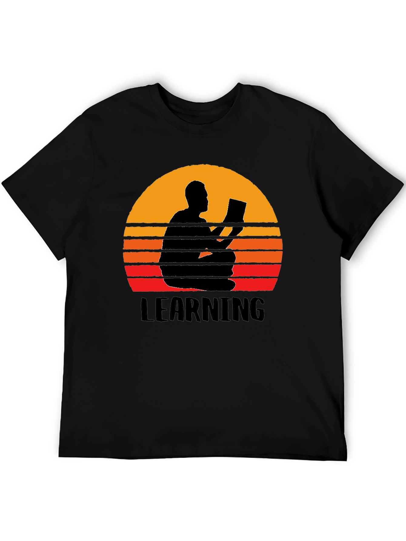 Learning Sunset Graphic Tee - Black