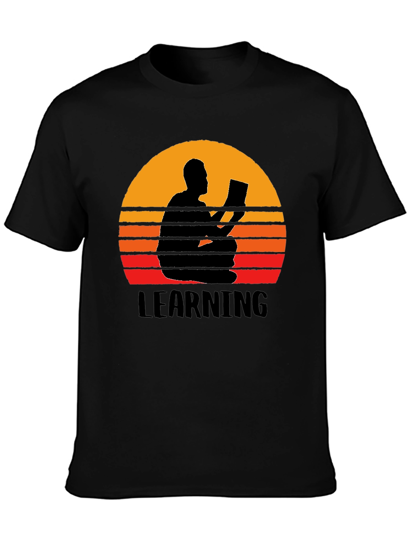 Learning Sunset Graphic Tee - Black