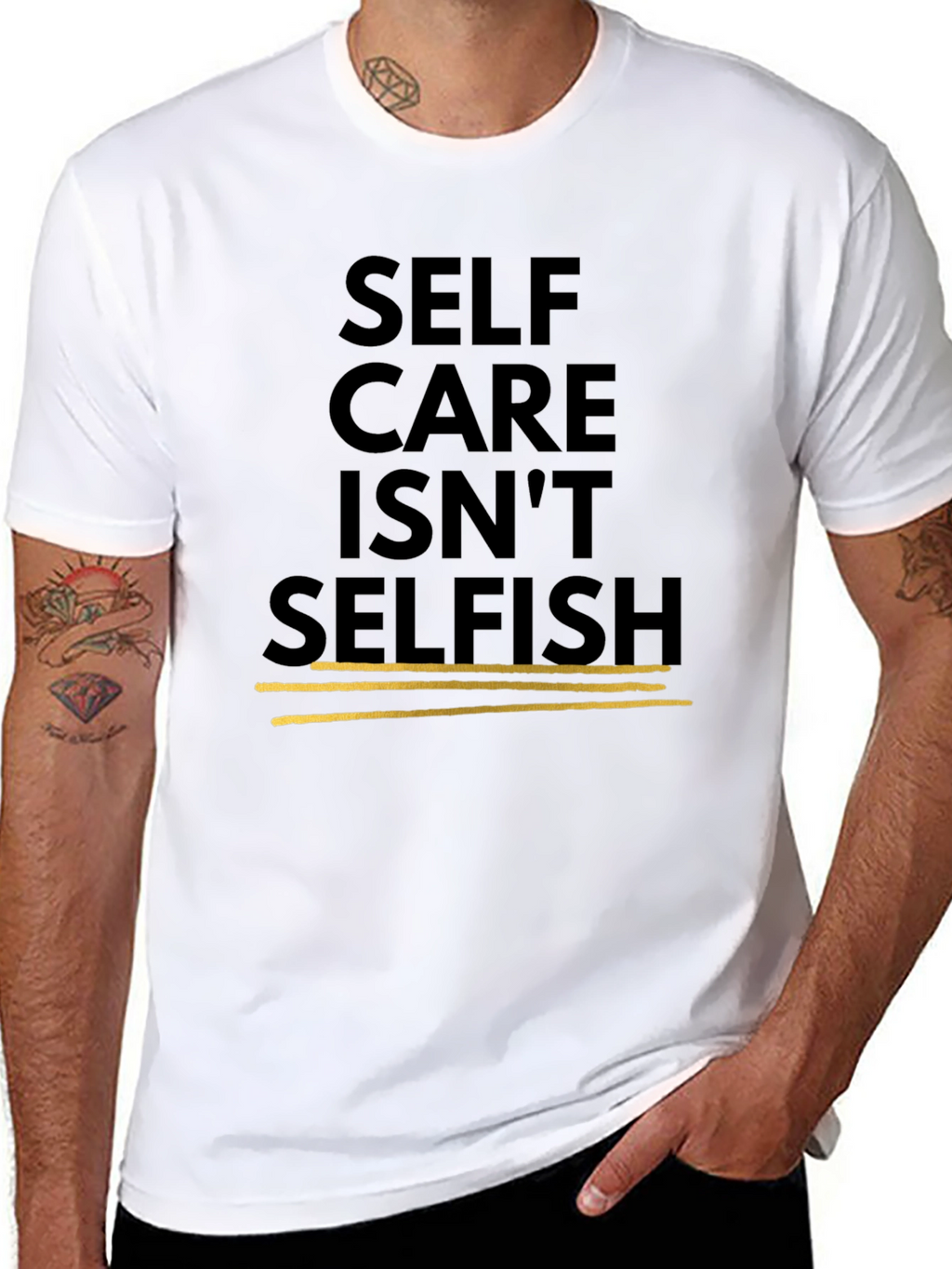 Self Care Isnt Selfish Black Graphic Tee