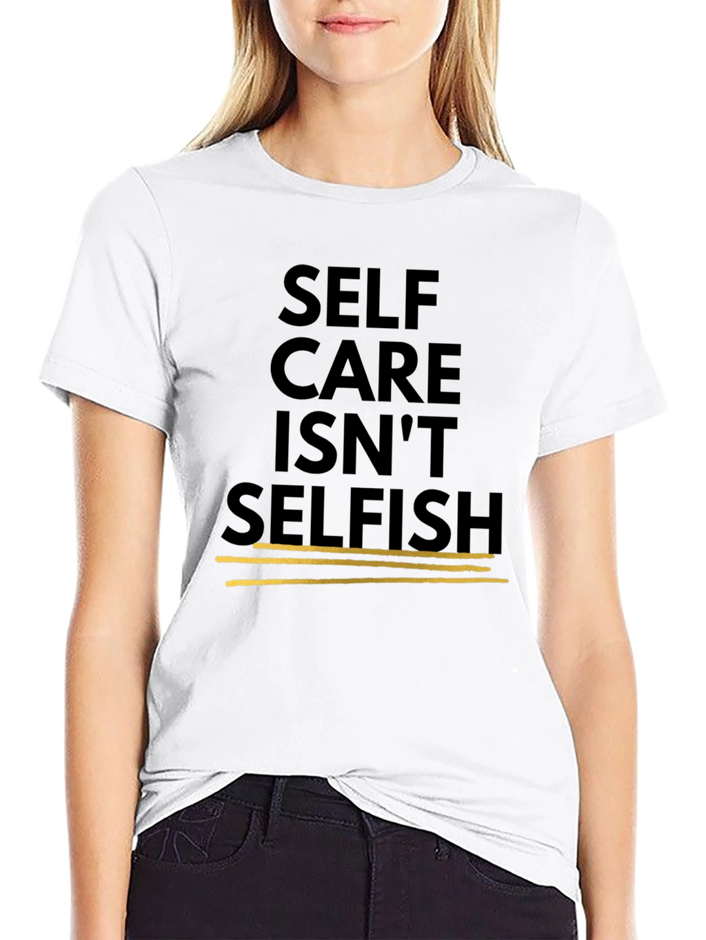 Self Care Isnt Selfish Black Graphic Tee