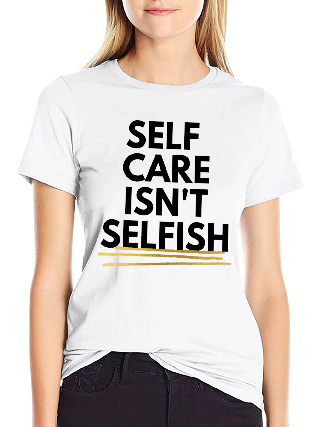 Self Care Isnt Selfish Black Graphic Tee