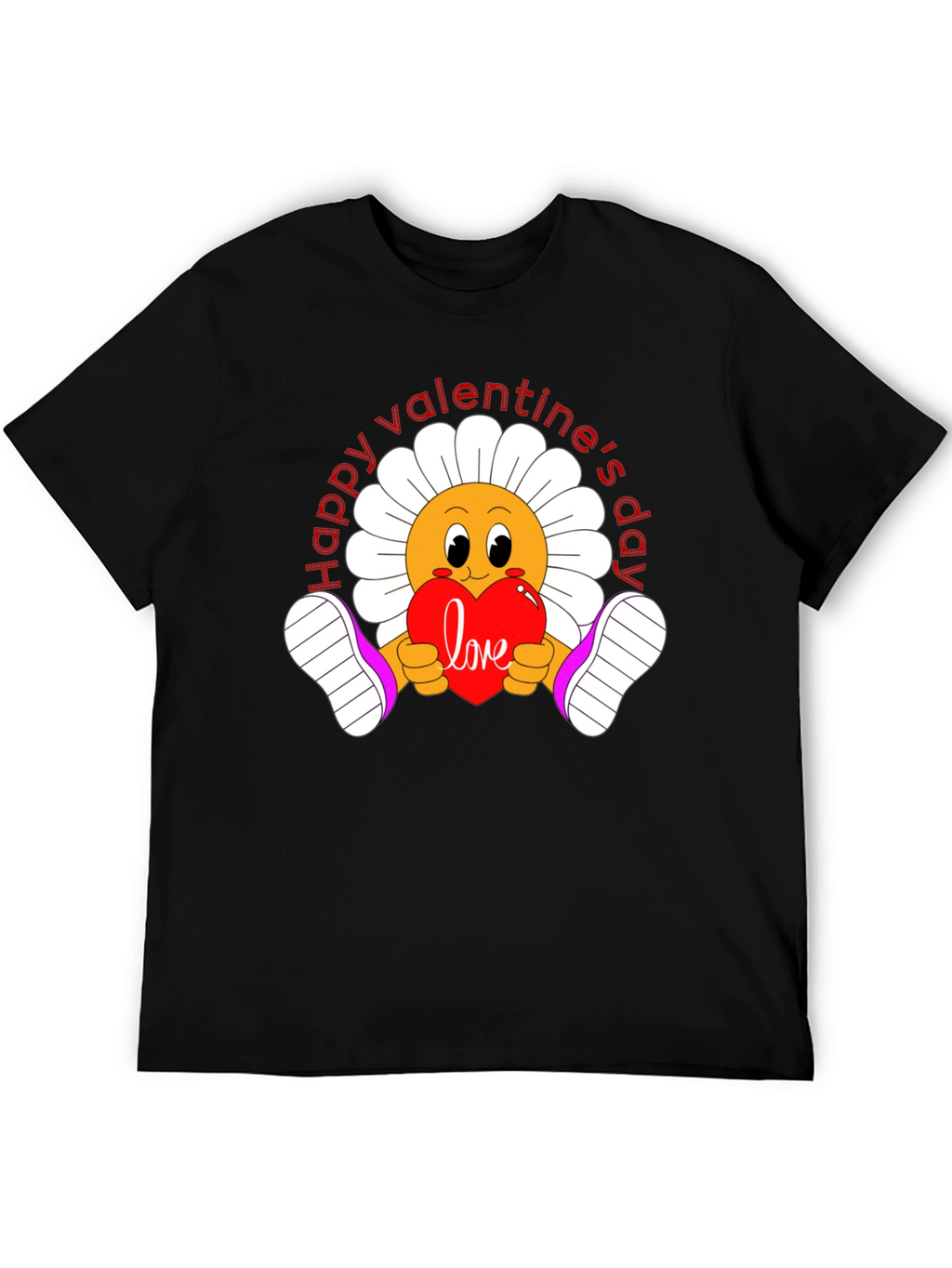 Happy Valentines Day Flower Graphic Tee