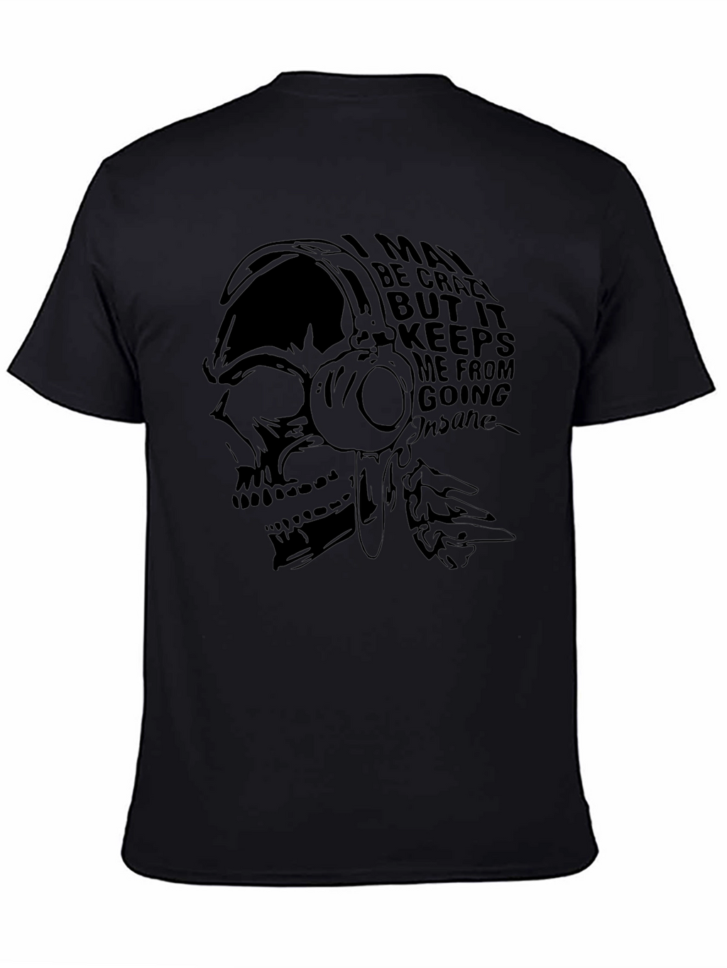 Skull Headphones Graphic Tee - Crazy But Sane