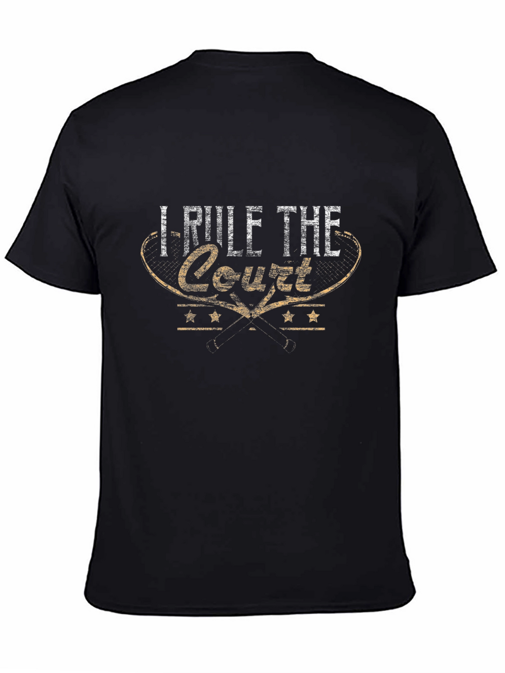 I Rule the Court Graphic Black T-Shirt
