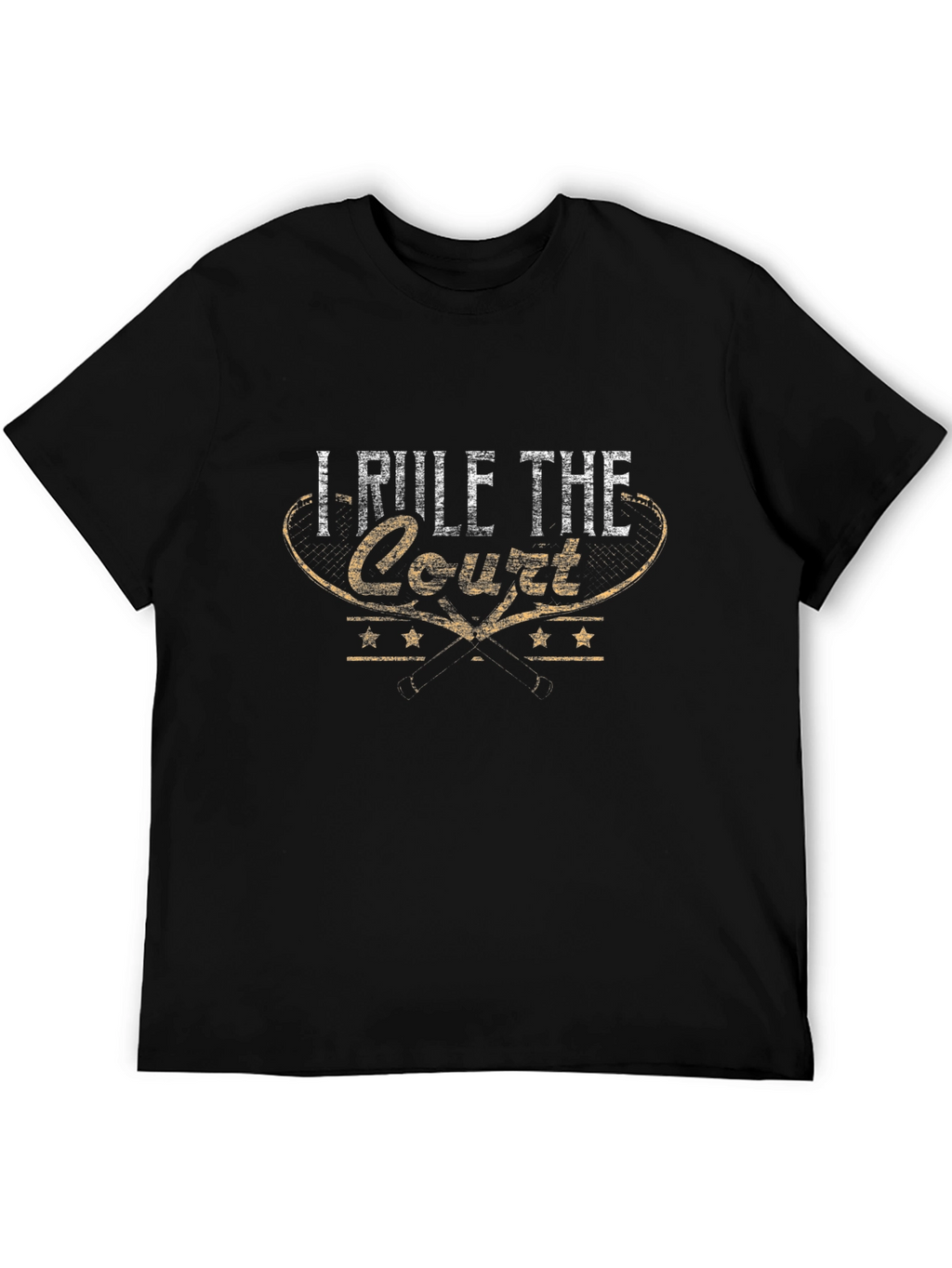 I Rule the Court Graphic Black T-Shirt