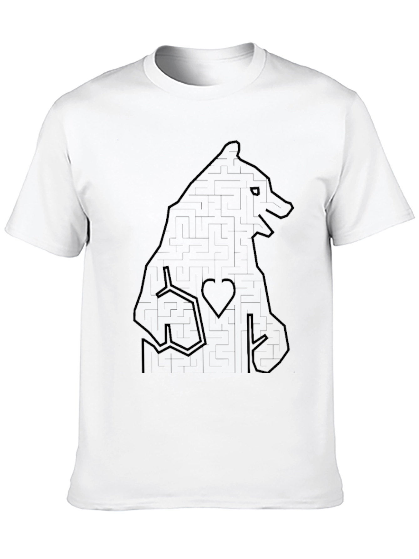 Bear Maze Graphic Black T-Shirt