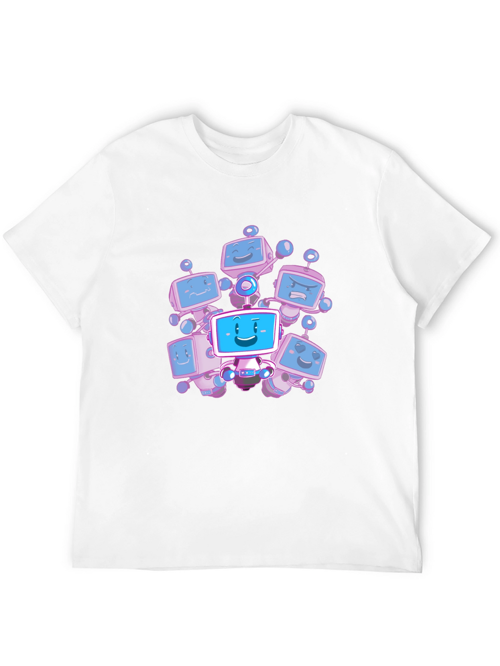 Robot Crew Graphic T-Shirt - Black Cotton Tee