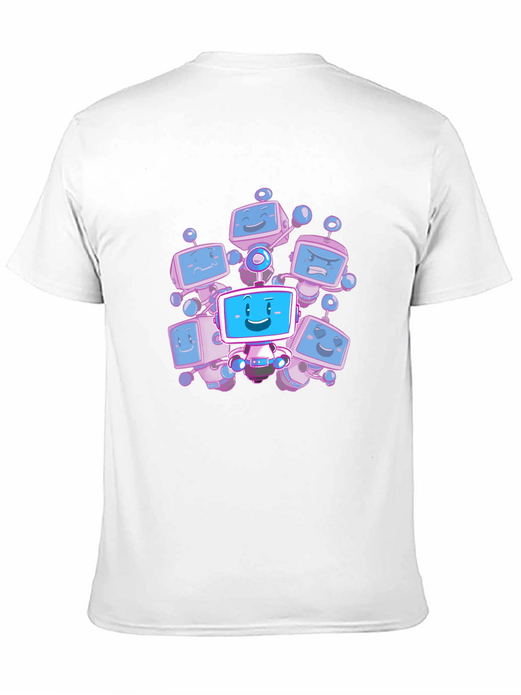 Robot Crew Graphic T-Shirt - Black Cotton Tee