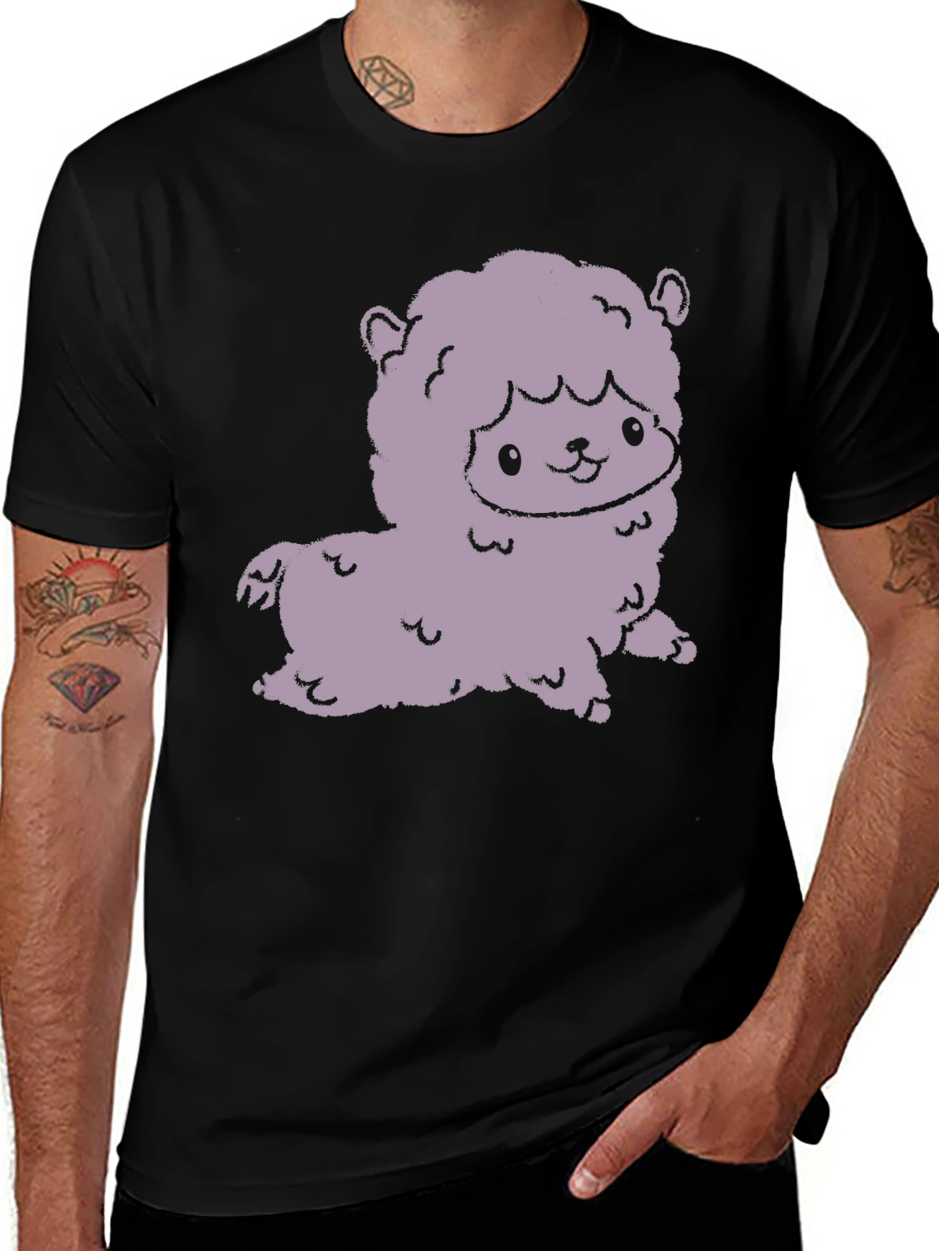 Cute Alpaca Graphic Tee - Stylish Black T-Shirt