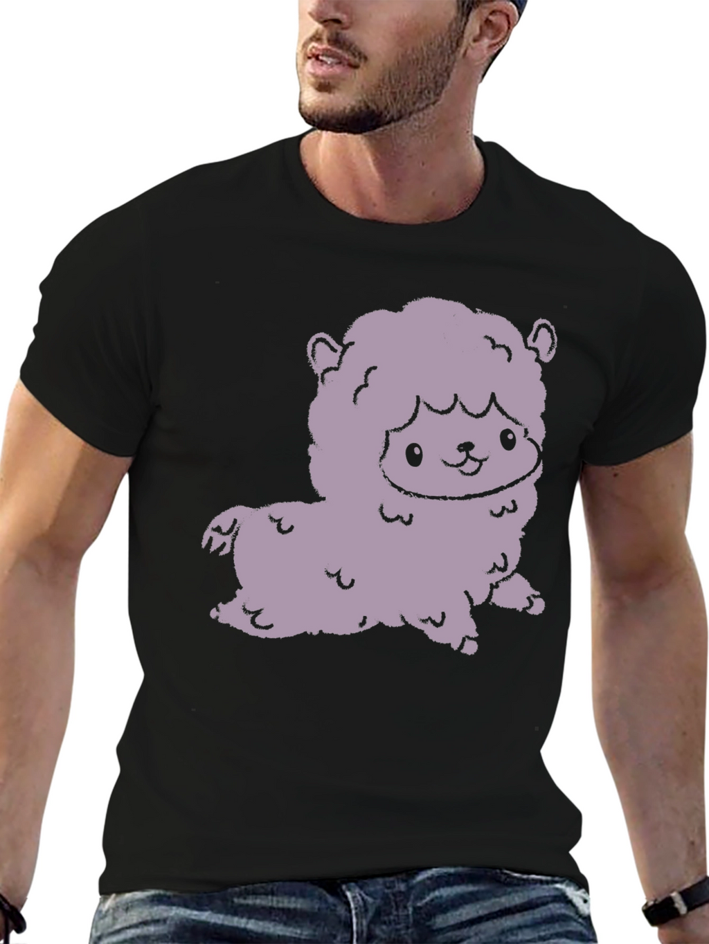 Cute Alpaca Graphic Tee - Stylish Black T-Shirt