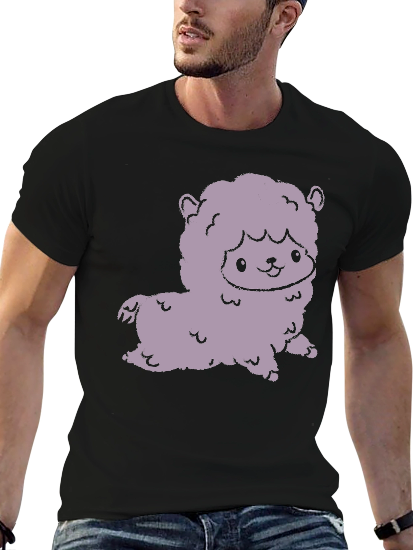 Cute Alpaca Graphic Tee - Stylish Black T-Shirt